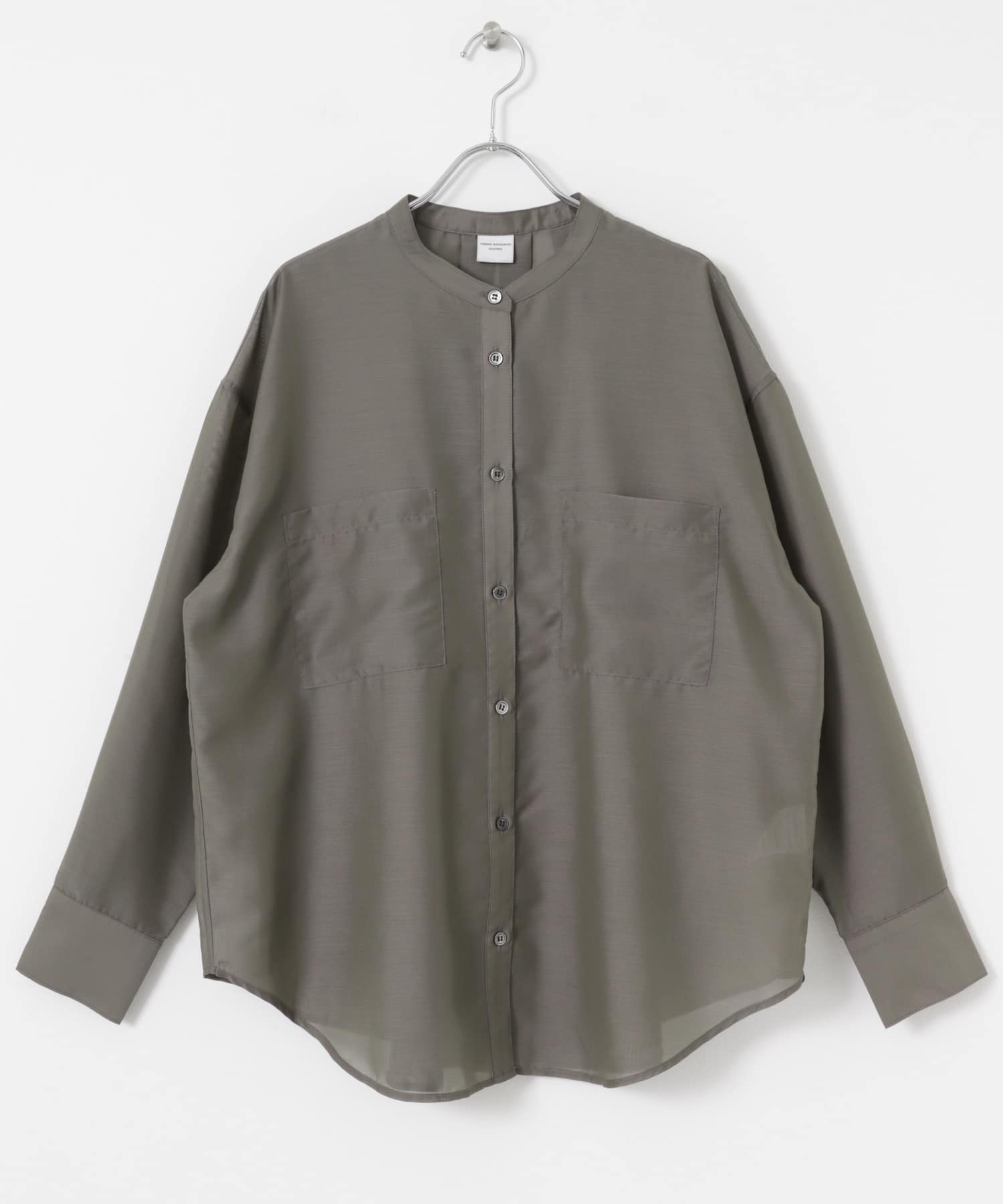 シアーバンドカラーシャツ(M BURGUNDY): トップス｜URBAN