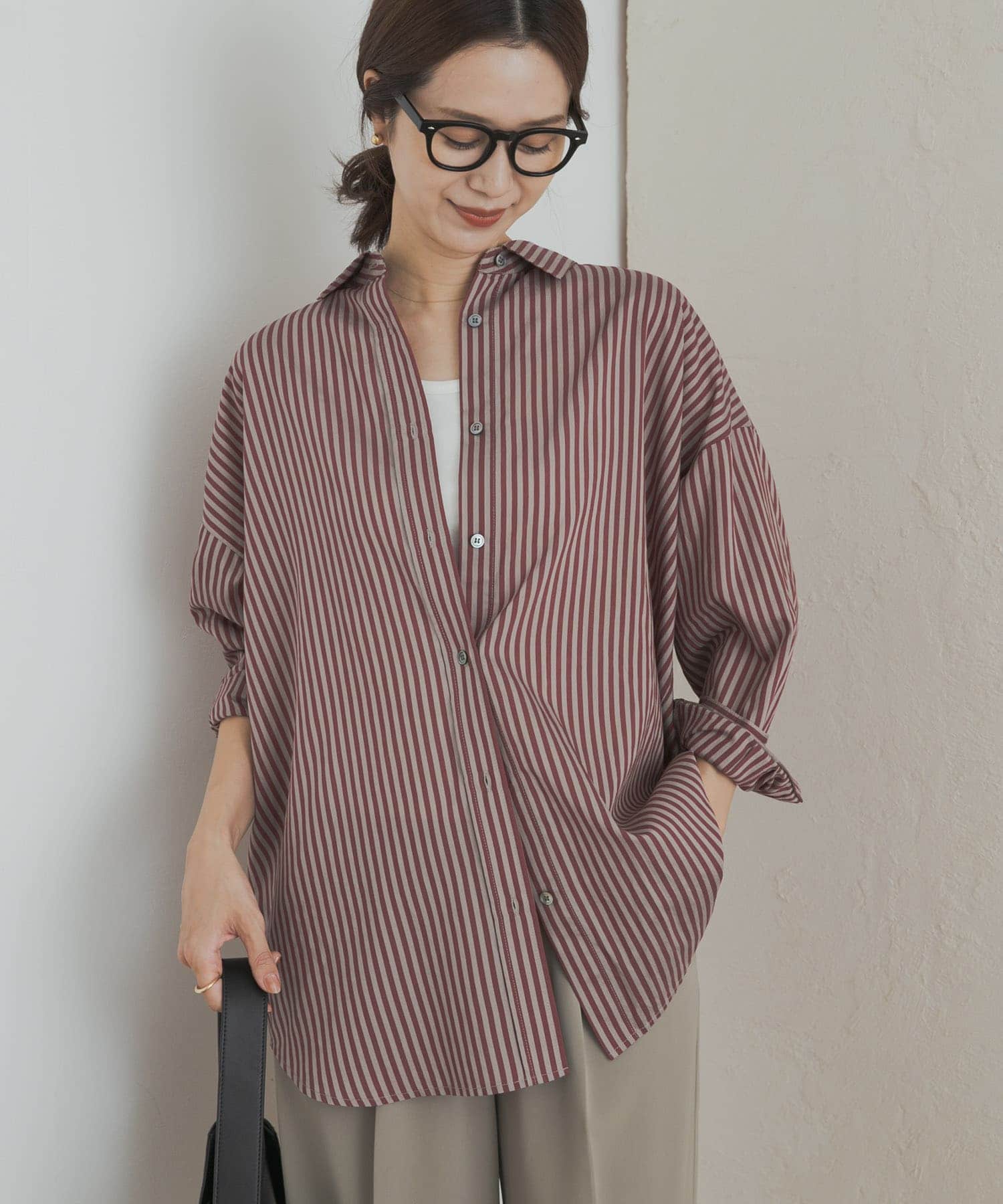ストライプオーバーシャツ