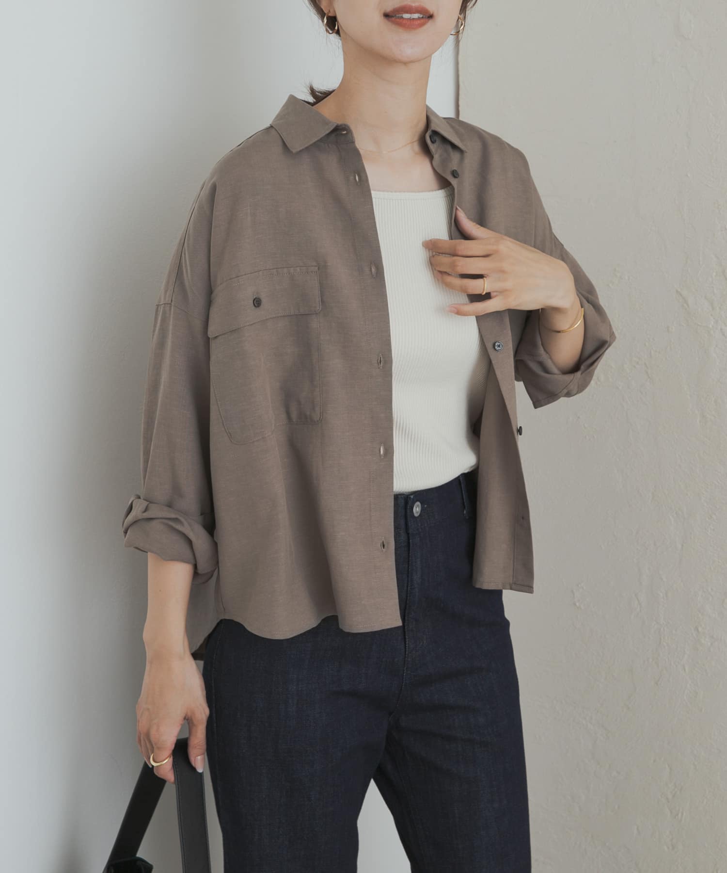 新品タグ付き　セットアップ対応ワークポケットシャツ　アーバンリサーチ ドアーズ セットアップ対応』 ワークポケットシャツ(M GREIGE): トップス