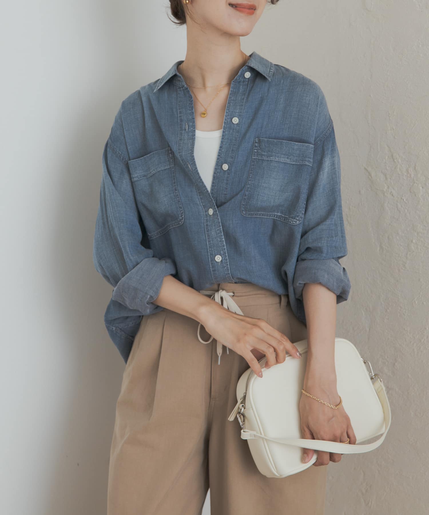 シアーデニムシャツ
