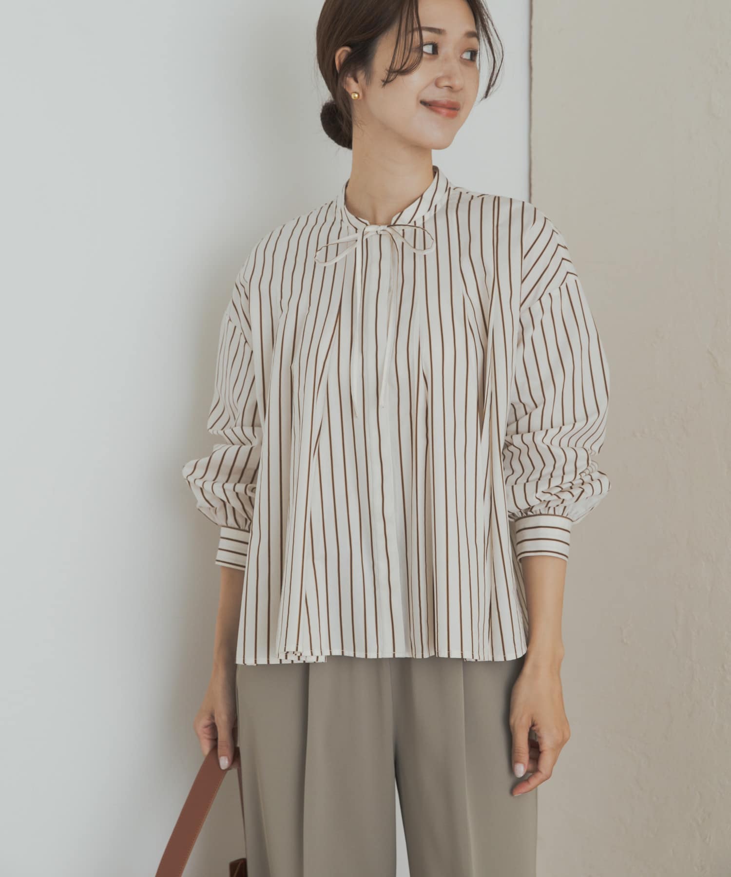 Arumlily ストライプブラウス Arumlily ストライプブラウス