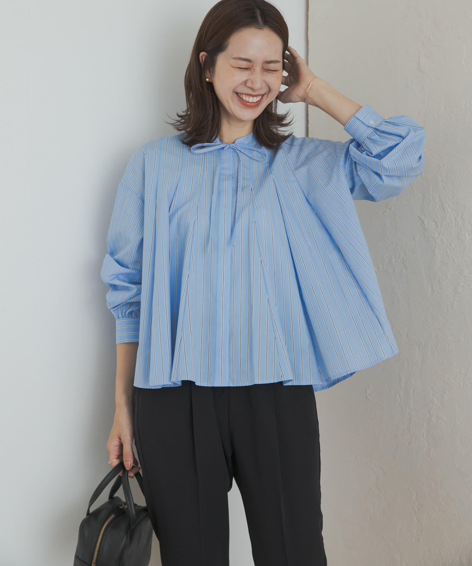 ストライプリボンフレアブラウス(M OFF): トップス｜URBAN RESEARCH