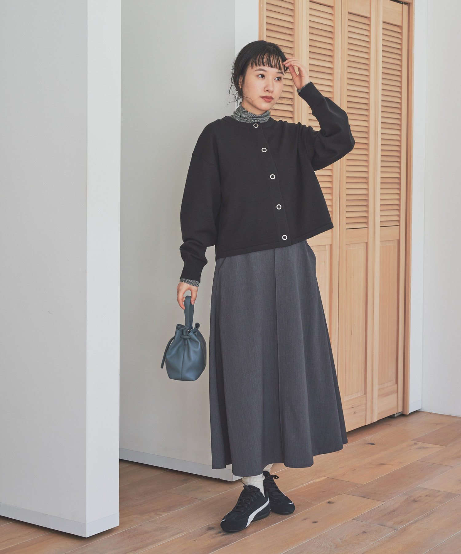 STUDIO PICONE フレアスカート 新品タグ付き ドット柄サイド切り替えフレアスカート
