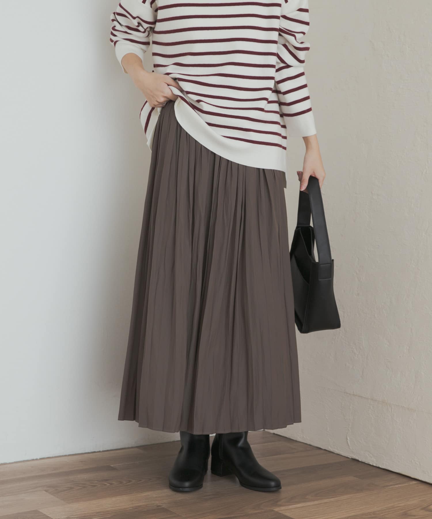 ランダムプリーツスカート GREGE M