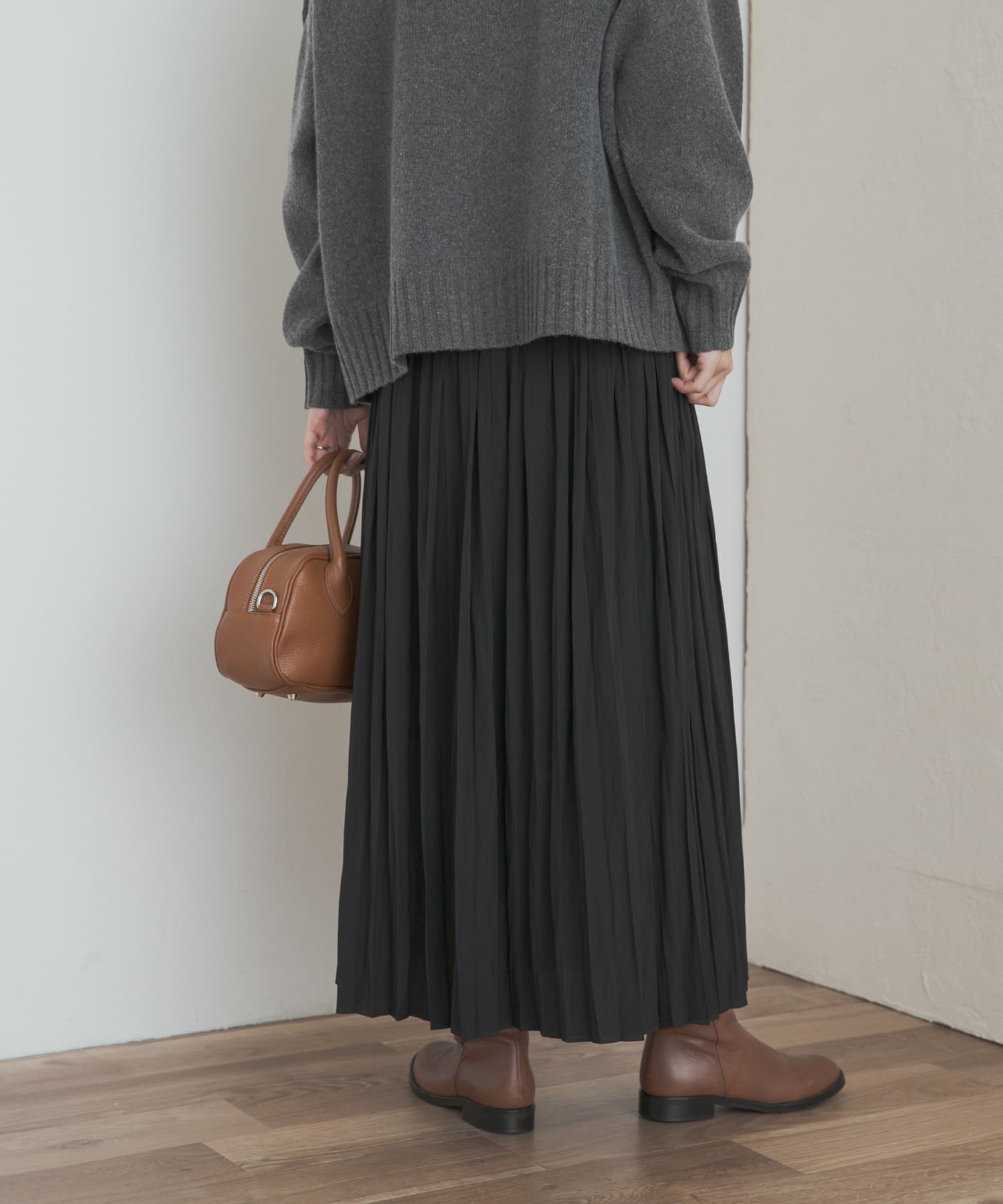 ランダムプリーツスカート BLACK M