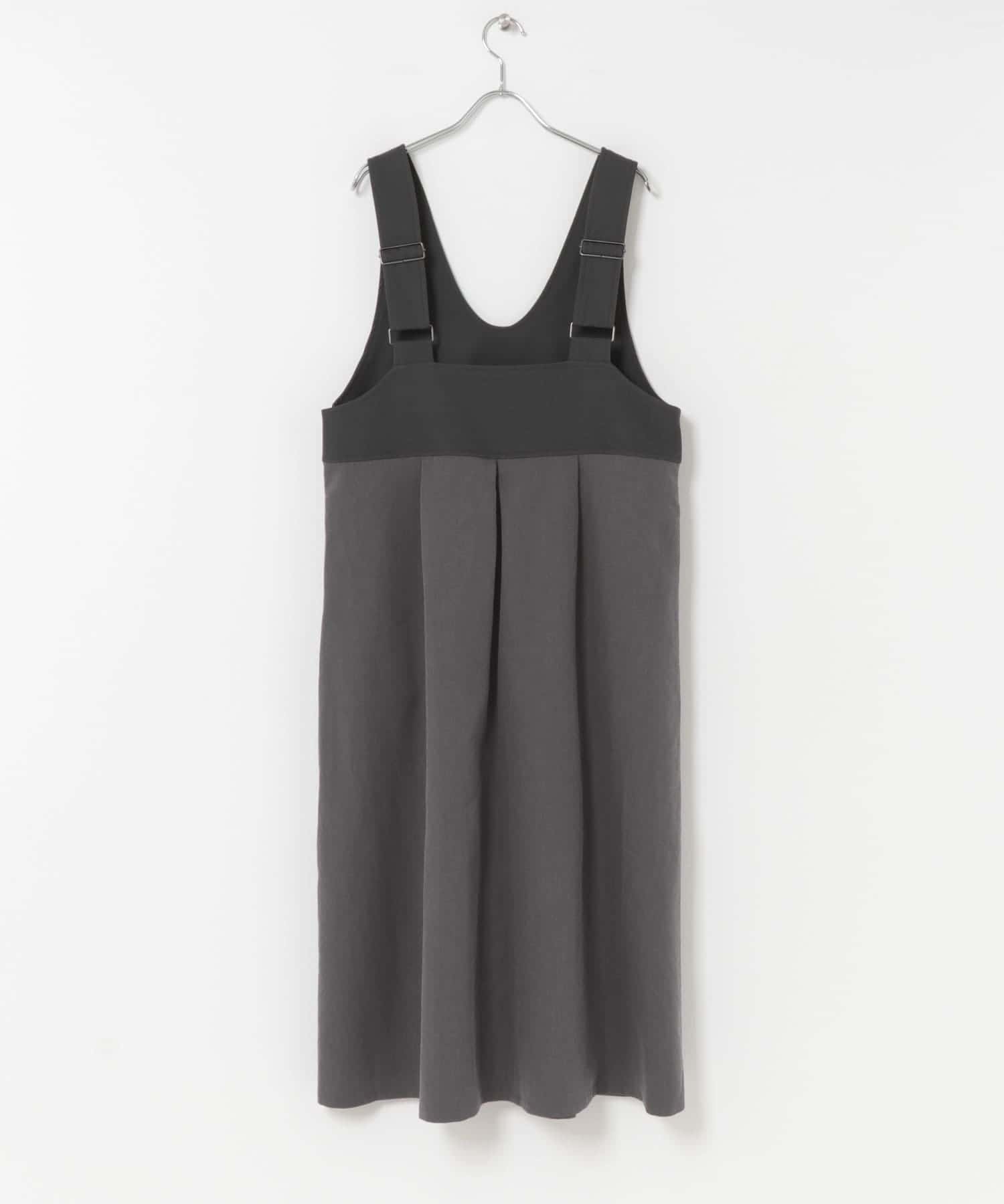 深Uネック切替ジャンパースカート(M BLACK): ワンピース｜URBAN