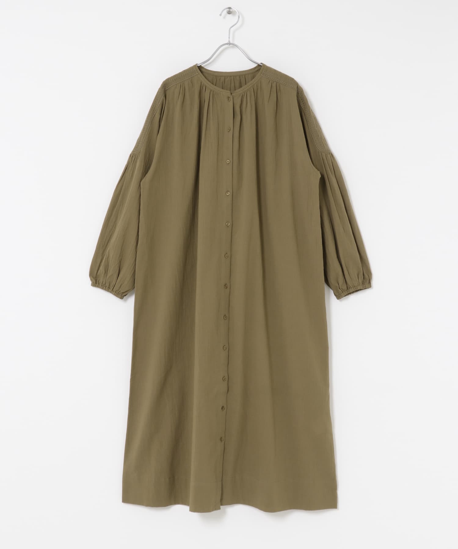 エンブロイダリーギャザーワンピース KHAKI M
