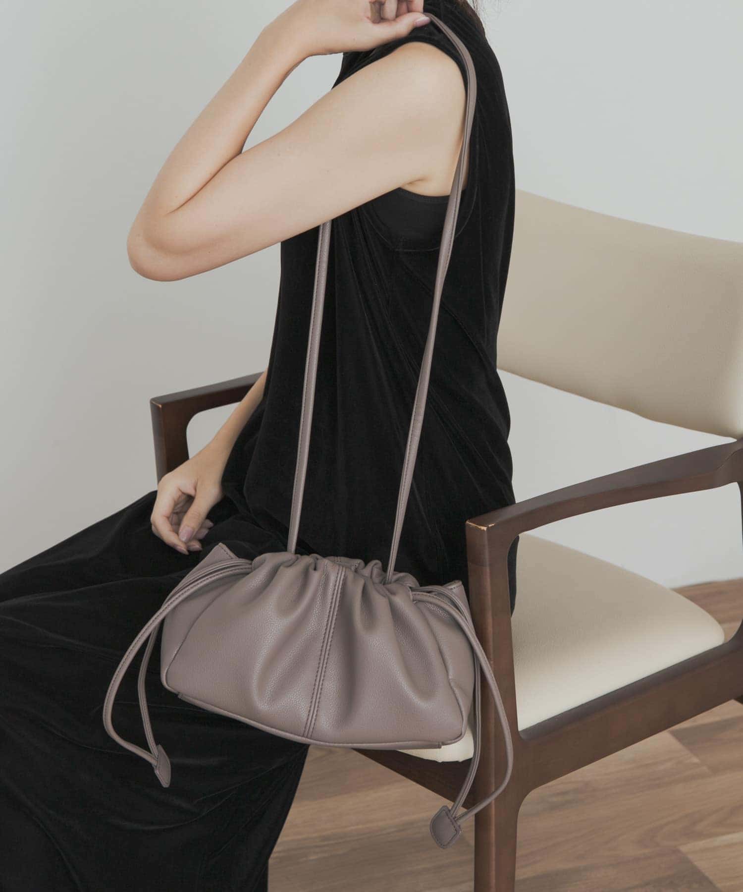 2way巾着ショルダー GREIGE one