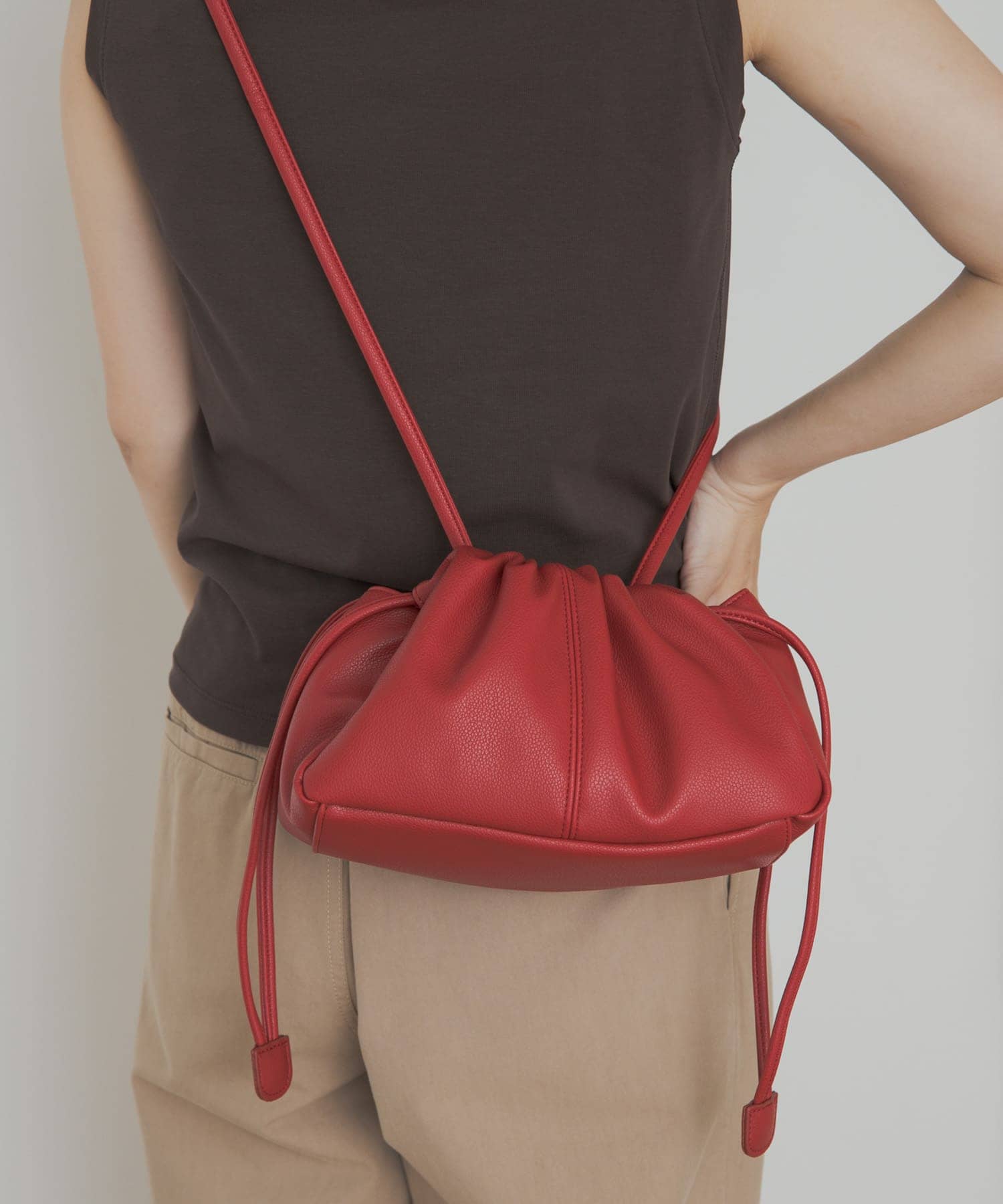 2way巾着ショルダー RED one