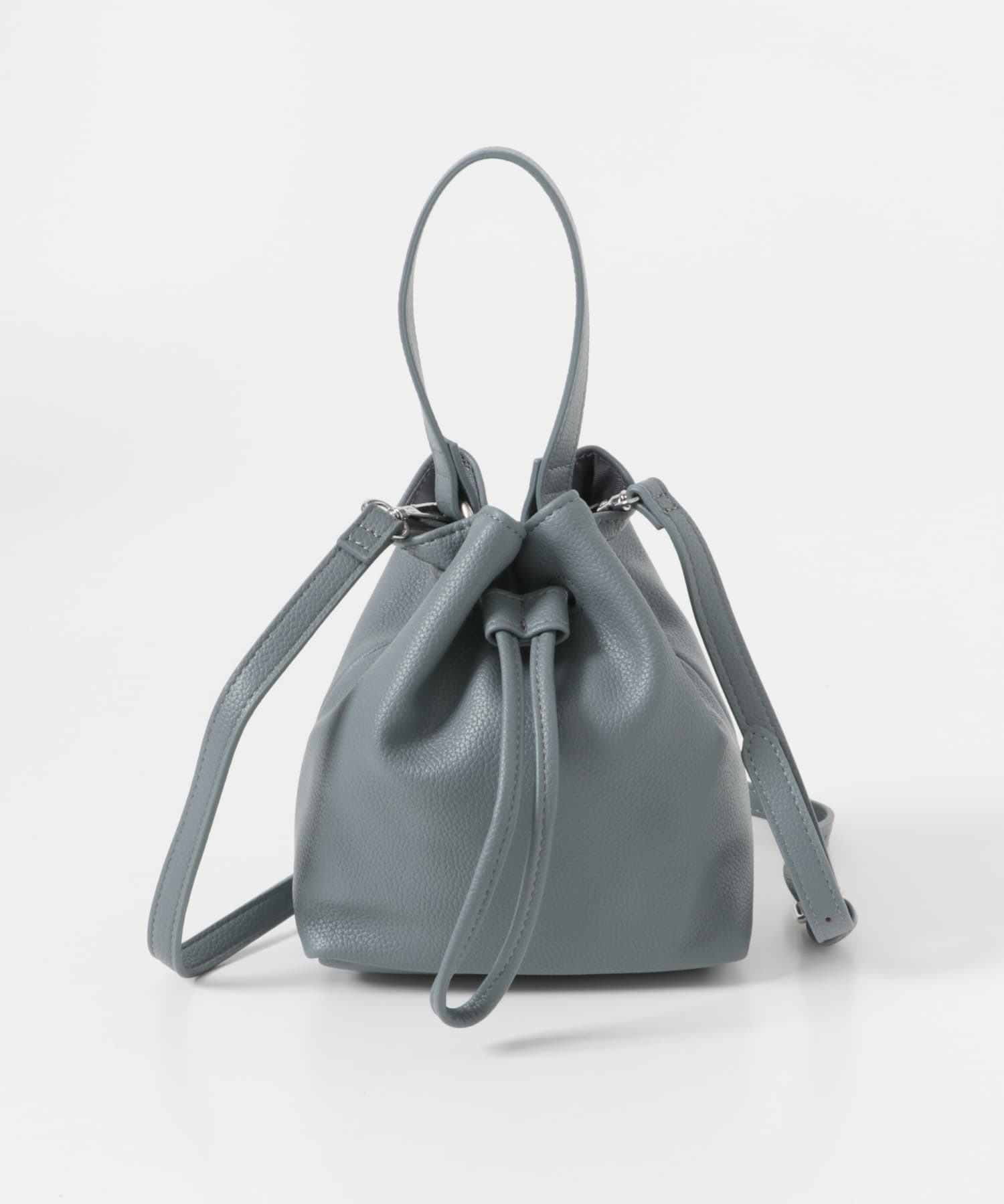 2WAYシボ巾着ショルダーバッグ BLUE one