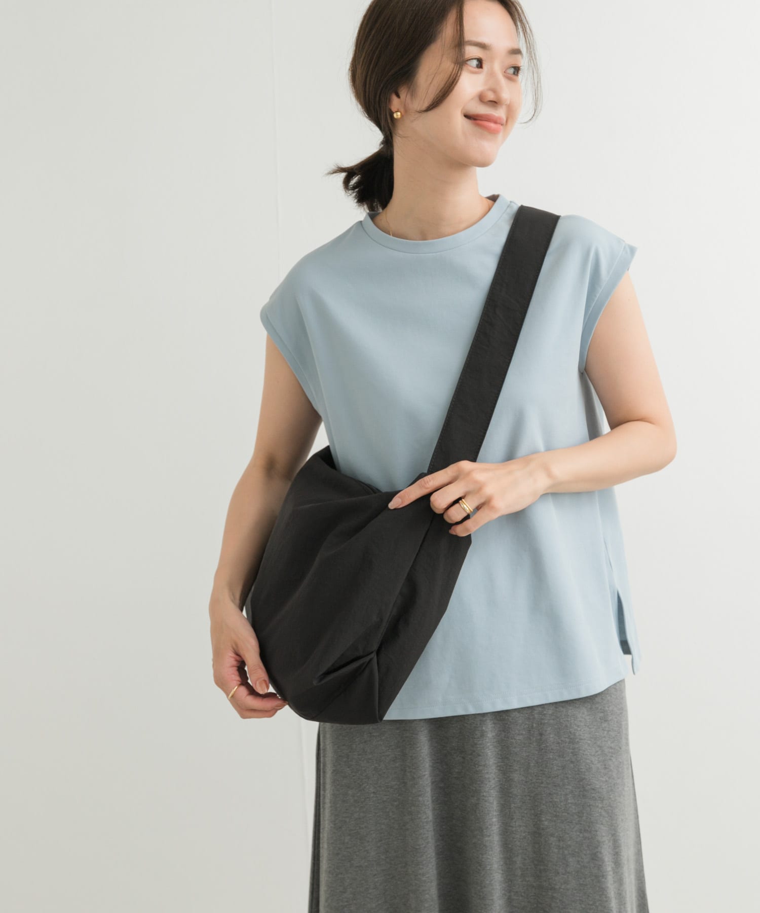 ウォッシャブルショルダーバッグ BLACK one