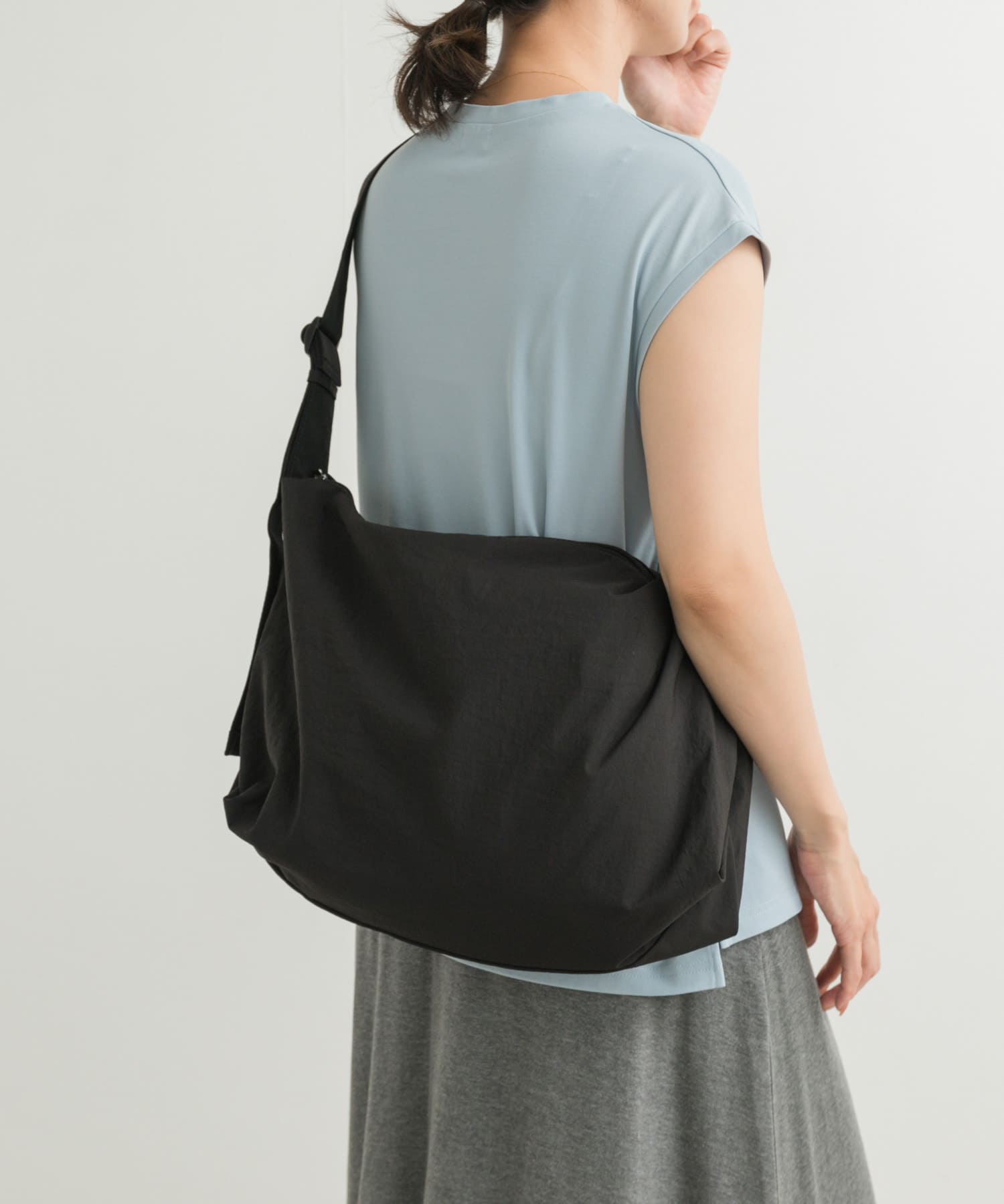 ウォッシャブルショルダーバッグ BLACK one