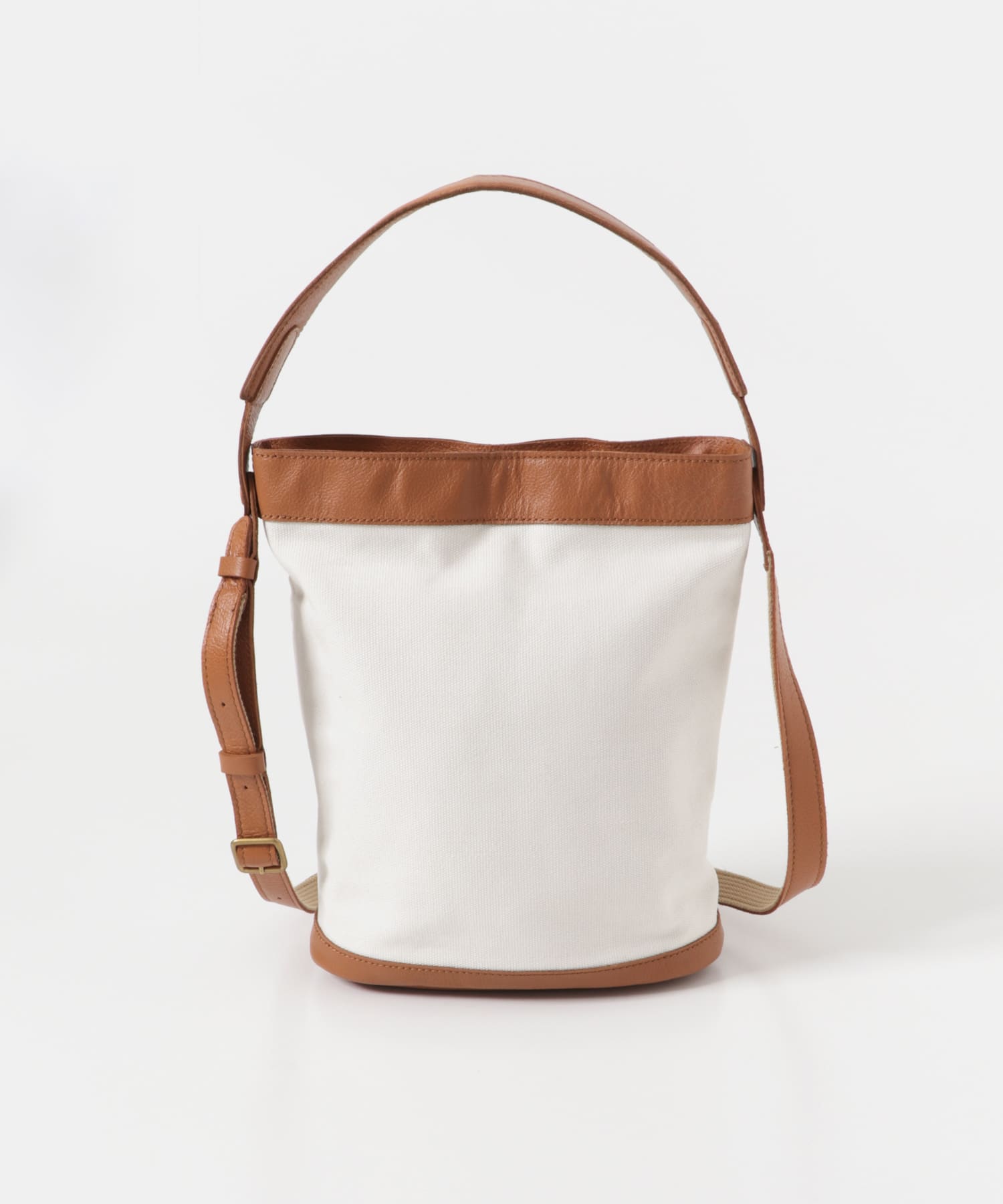 キャンバスコンビレザーバッグ BROWN one