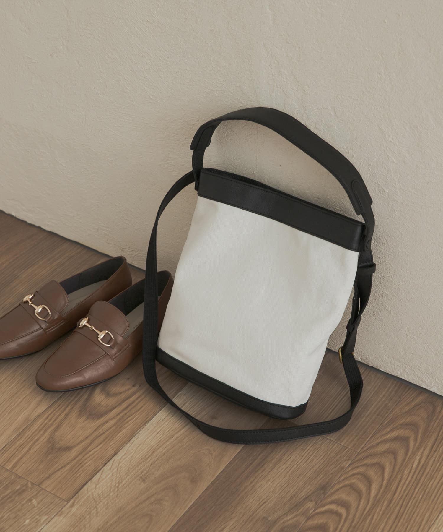 キャンバスコンビレザーバッグ