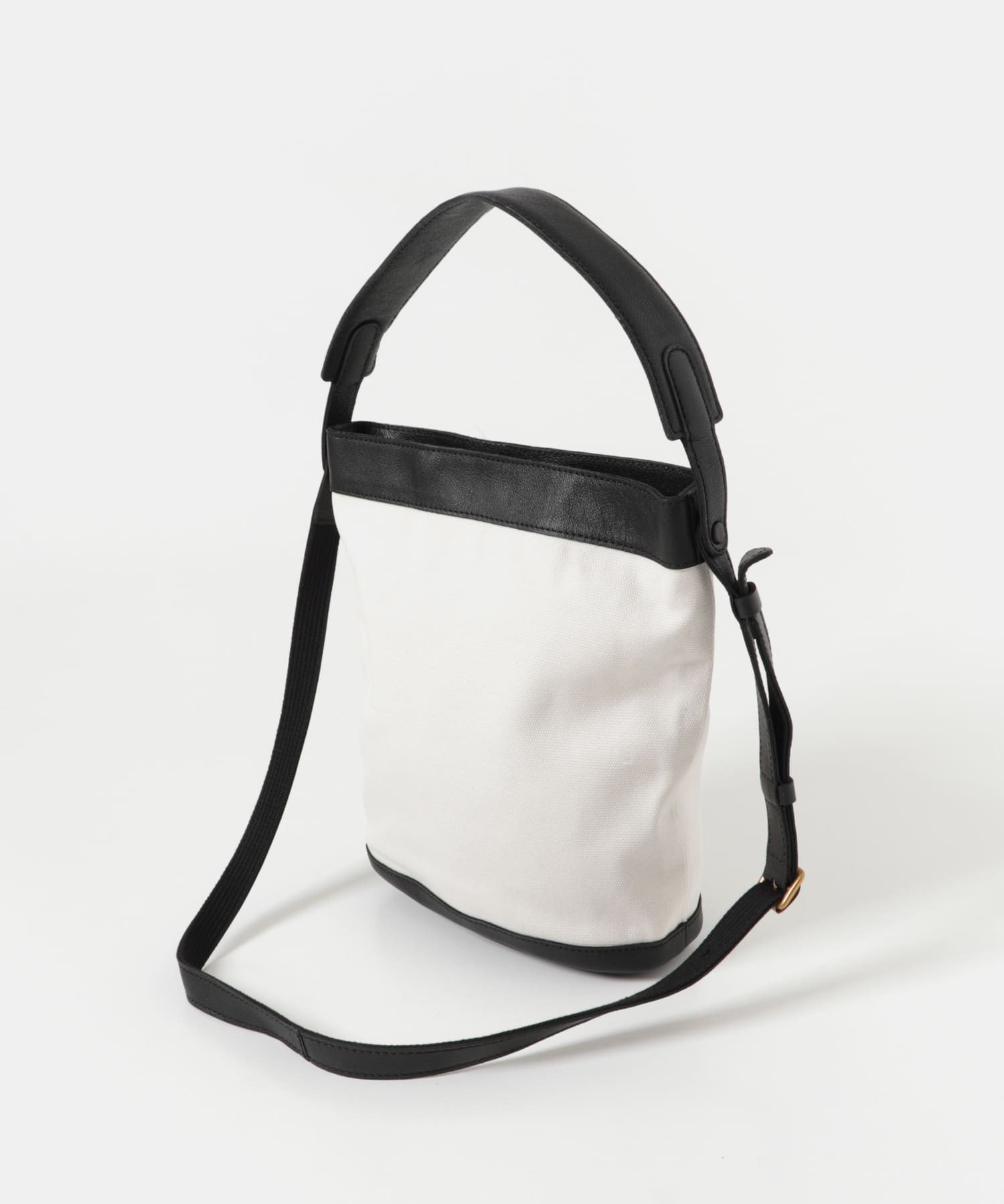 キャンバスコンビレザーバッグ BLACK one