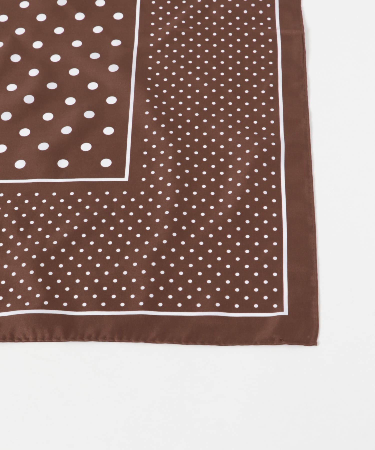 大判ドットスカーフ BROWN one