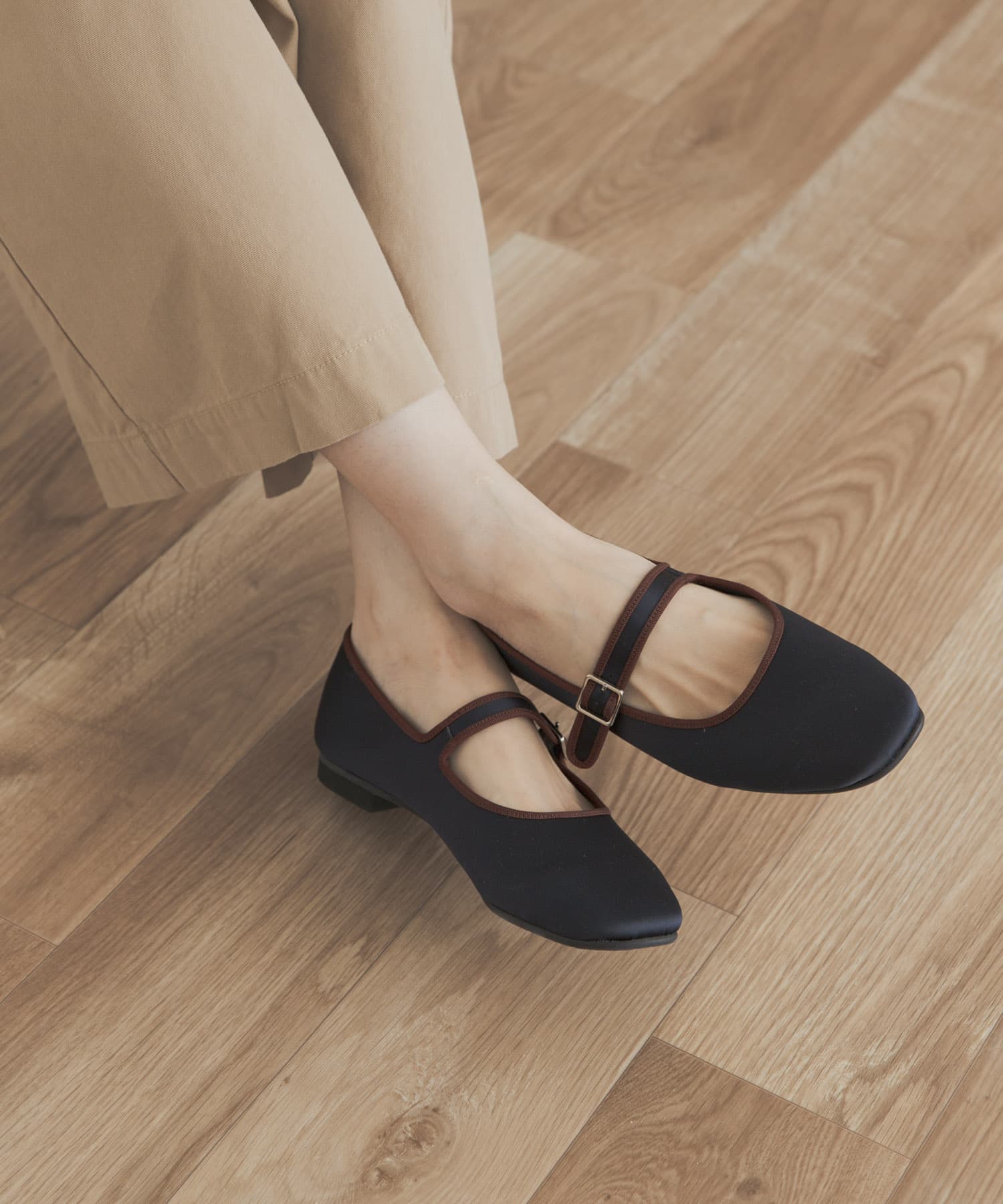 サテンメリージェーン NAVY 36