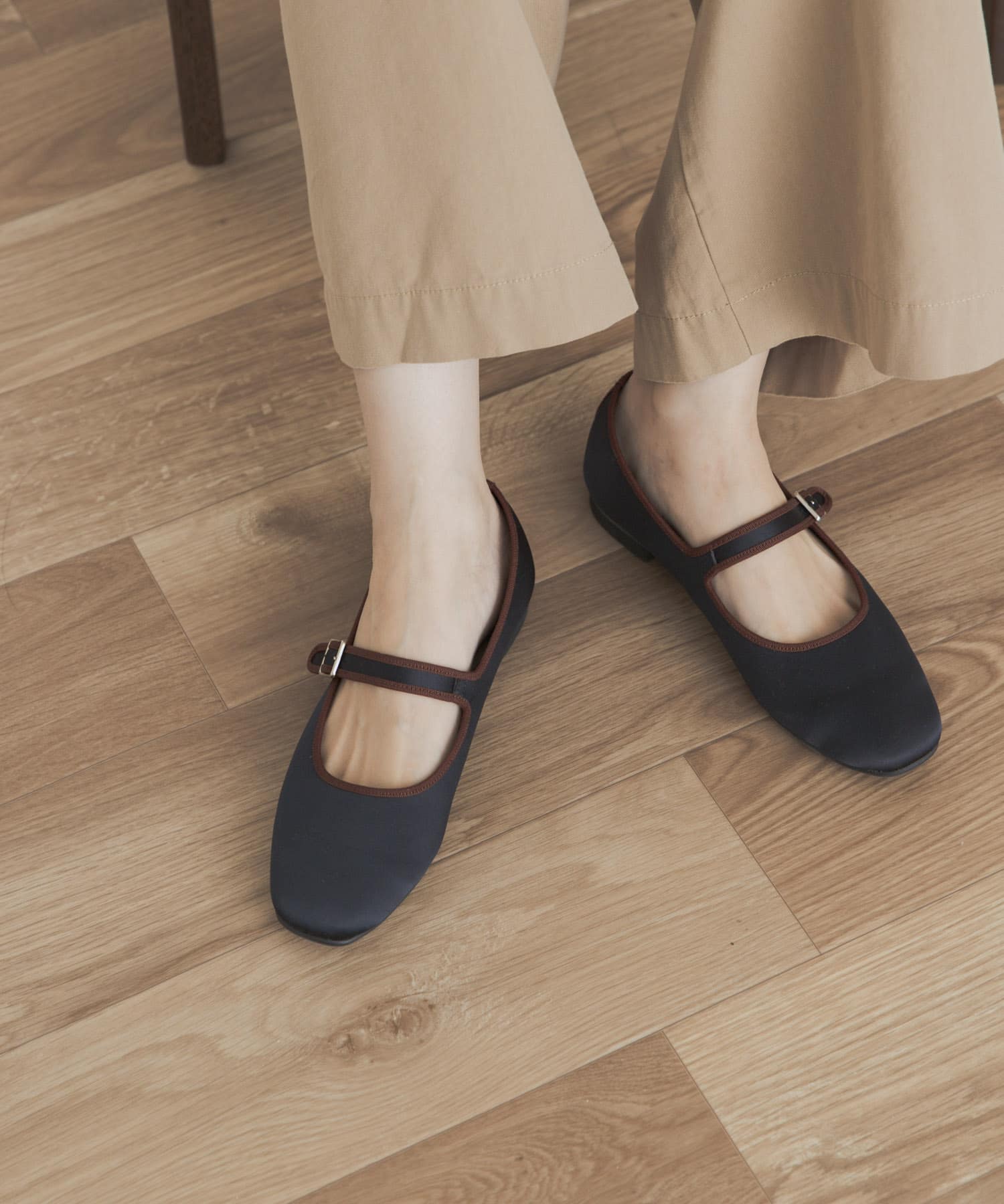 サテンメリージェーン NAVY 36