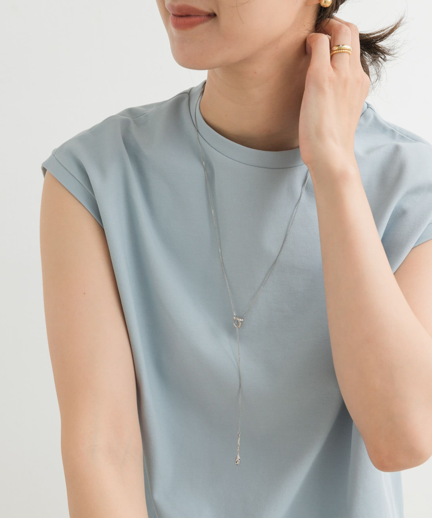 変形マンテルネックレス SILVER one