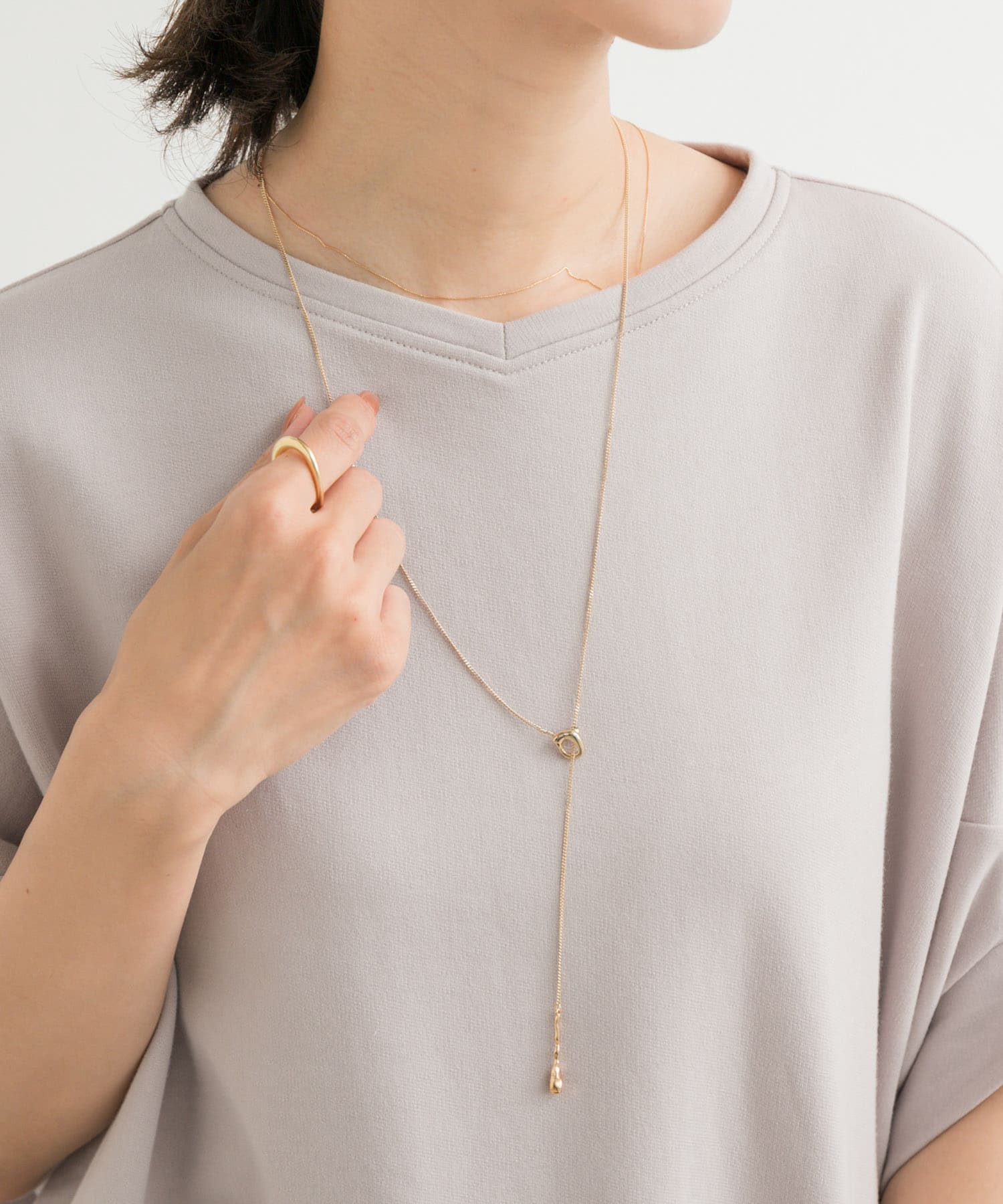 変形マンテルネックレス GOLD one