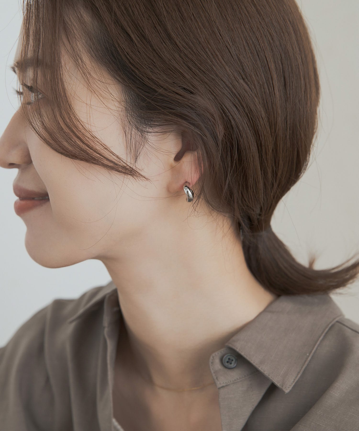 プランプメタルピアス SILVER one