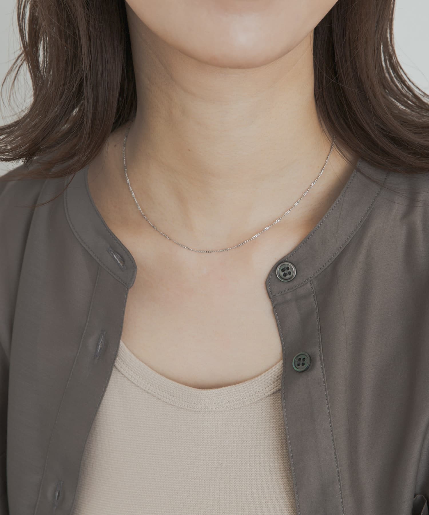 ツイストチェーンショートネックレス SILVER one