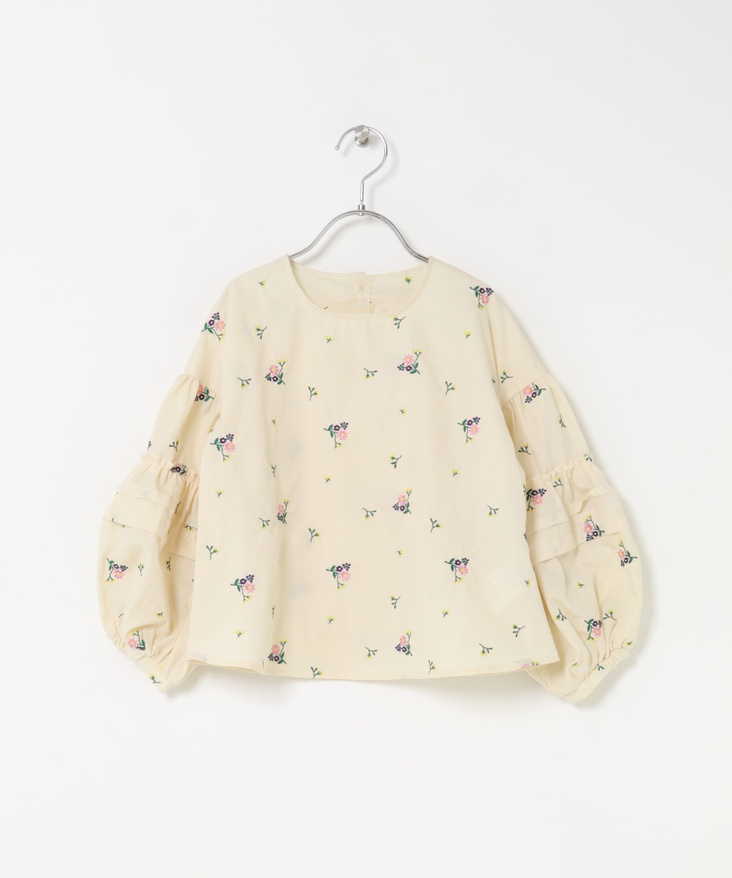 フラワー刺繍袖ボリュームブラウス(KIDS) IVORY 105
