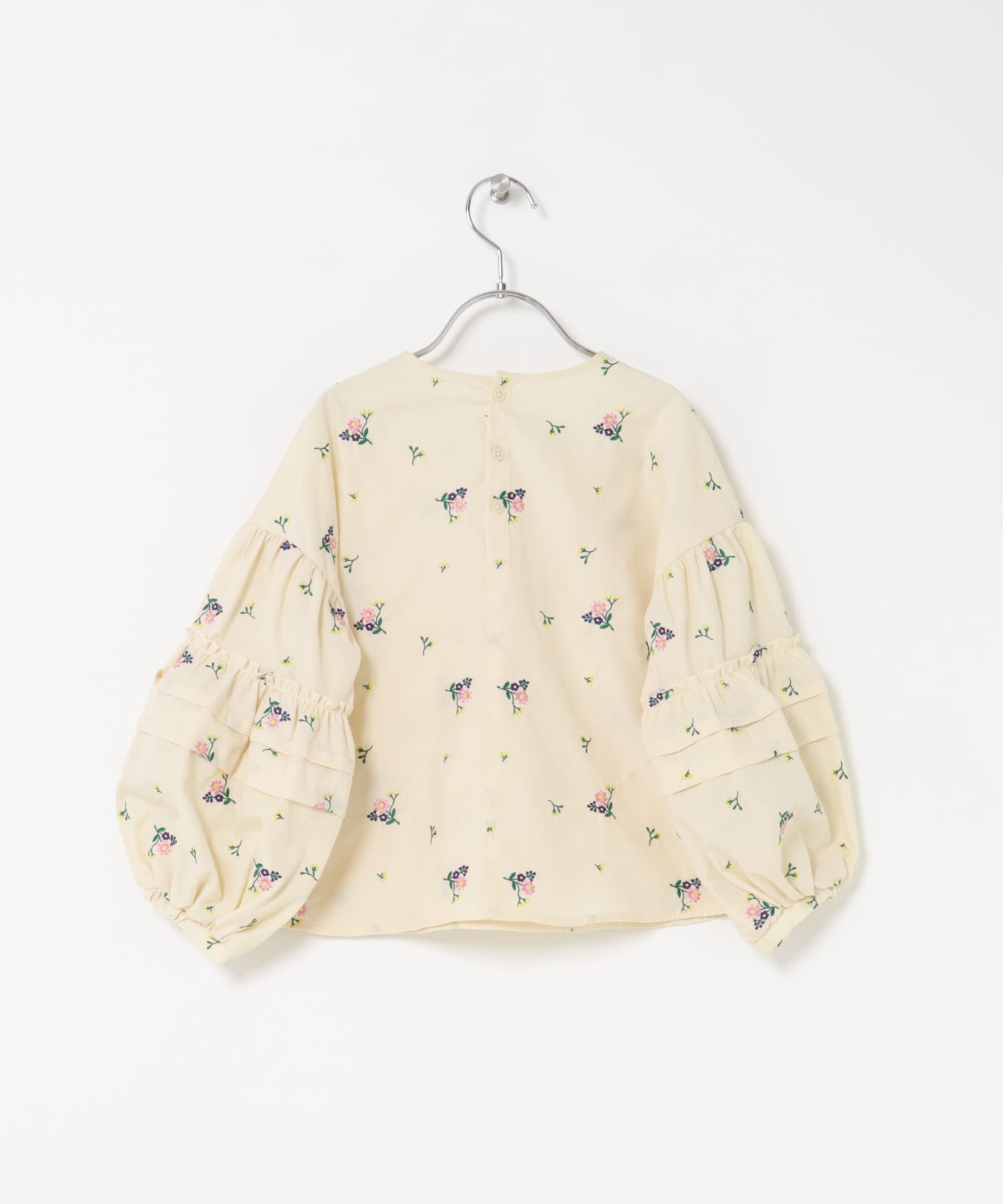 フラワー刺繍袖ボリュームブラウス(KIDS) IVORY 105