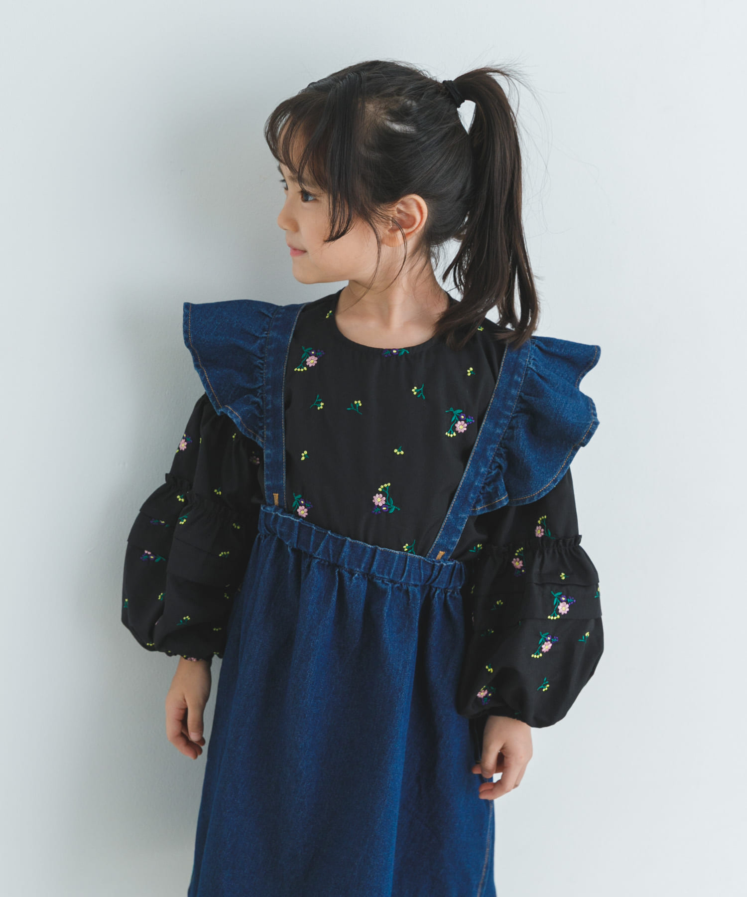 フラワー刺繍袖ボリュームブラウス(KIDS)