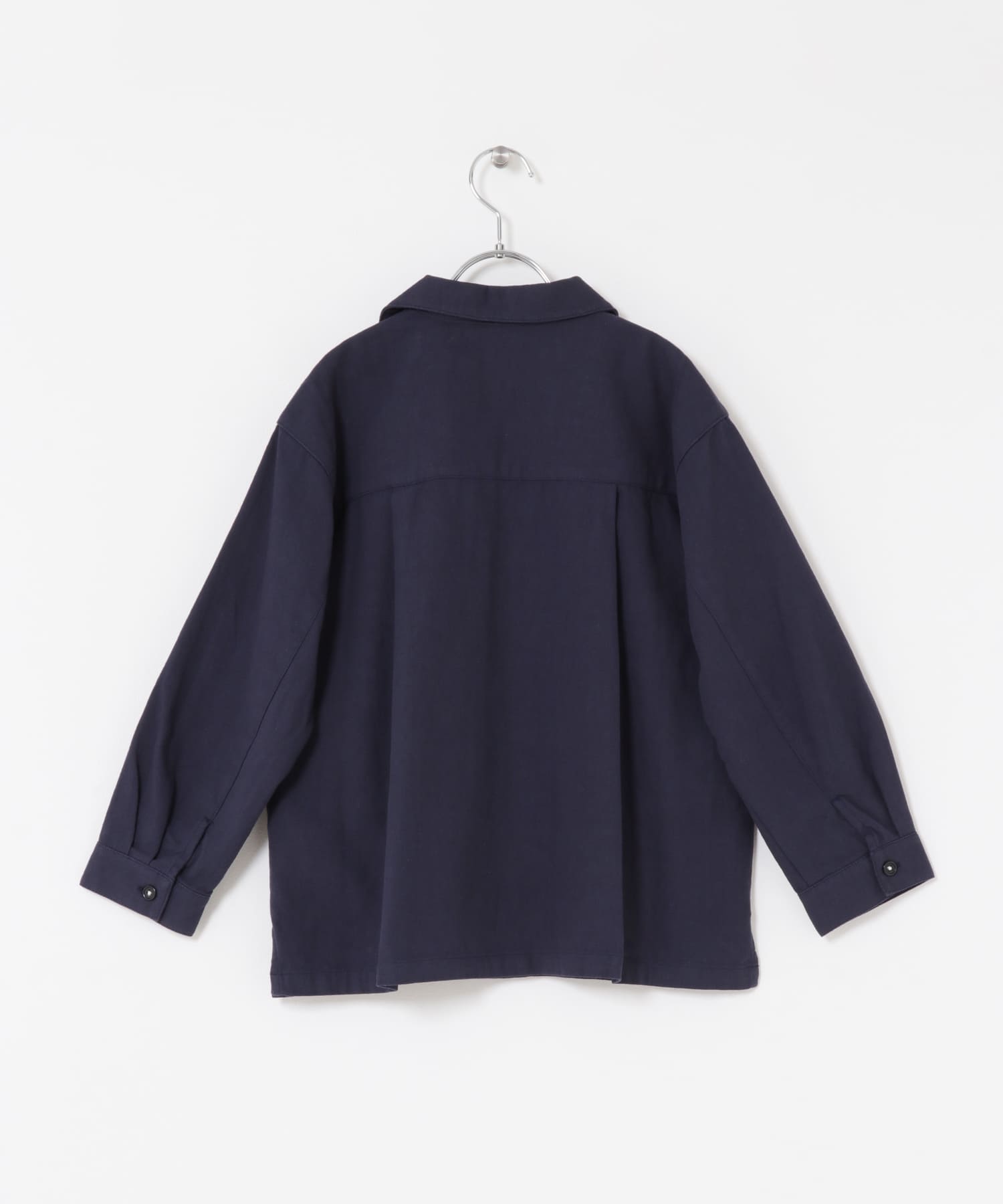 『WEB/一部店舗限定サイズ』 『セットアップ対応』 オープンカラーロゴ刺繍シャツ(KIDS) NAVY 120