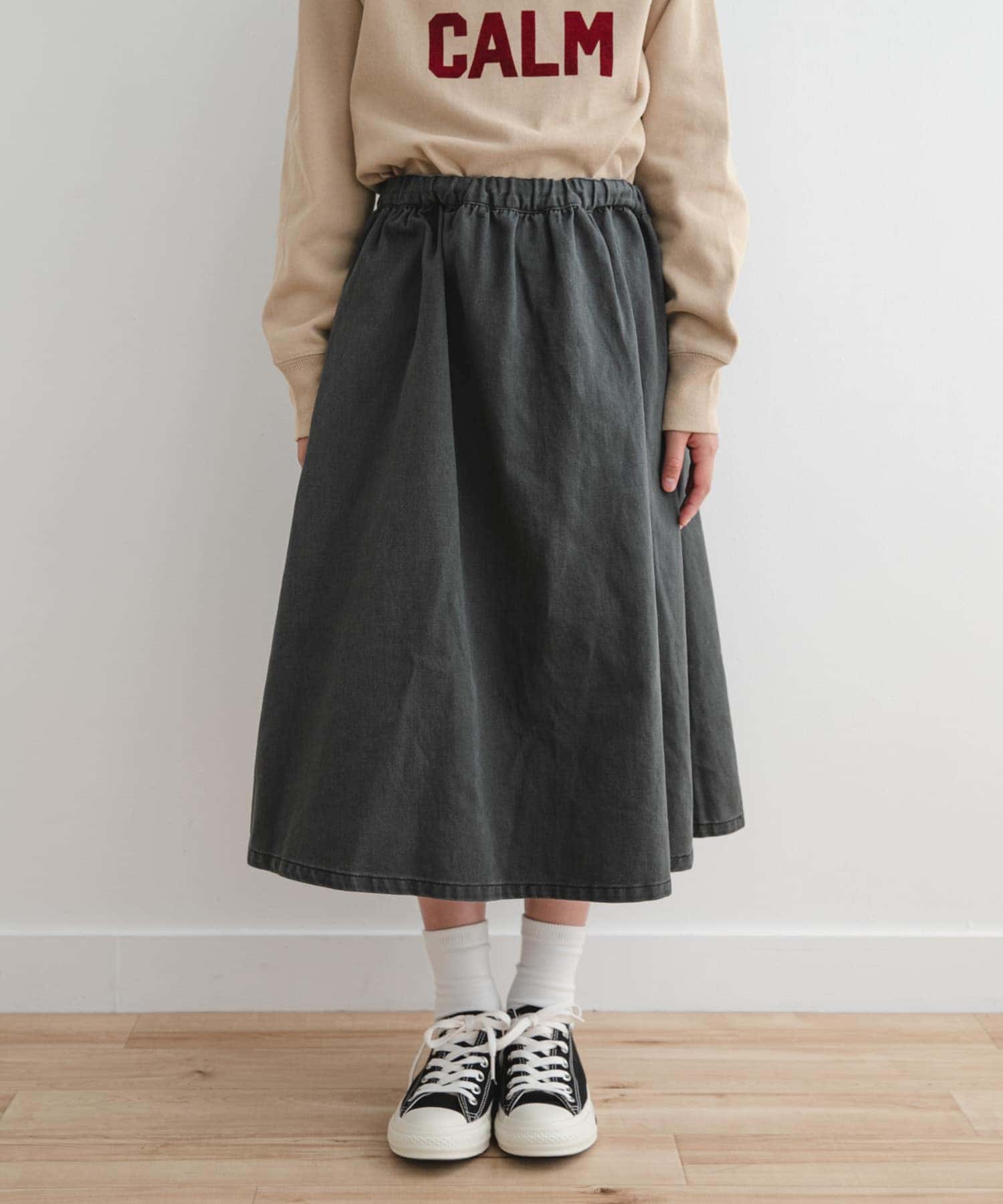 『WEB/一部店舗限定サイズ』2WAYフリルジャンパースカート(KIDS) CHARCOAL 135