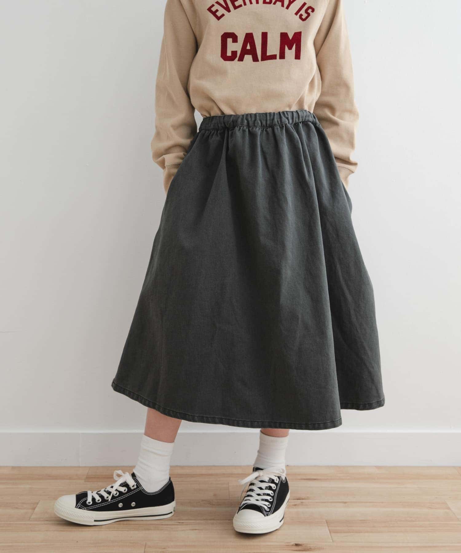 『WEB/一部店舗限定サイズ』2WAYフリルジャンパースカート(KIDS) CHARCOAL 135