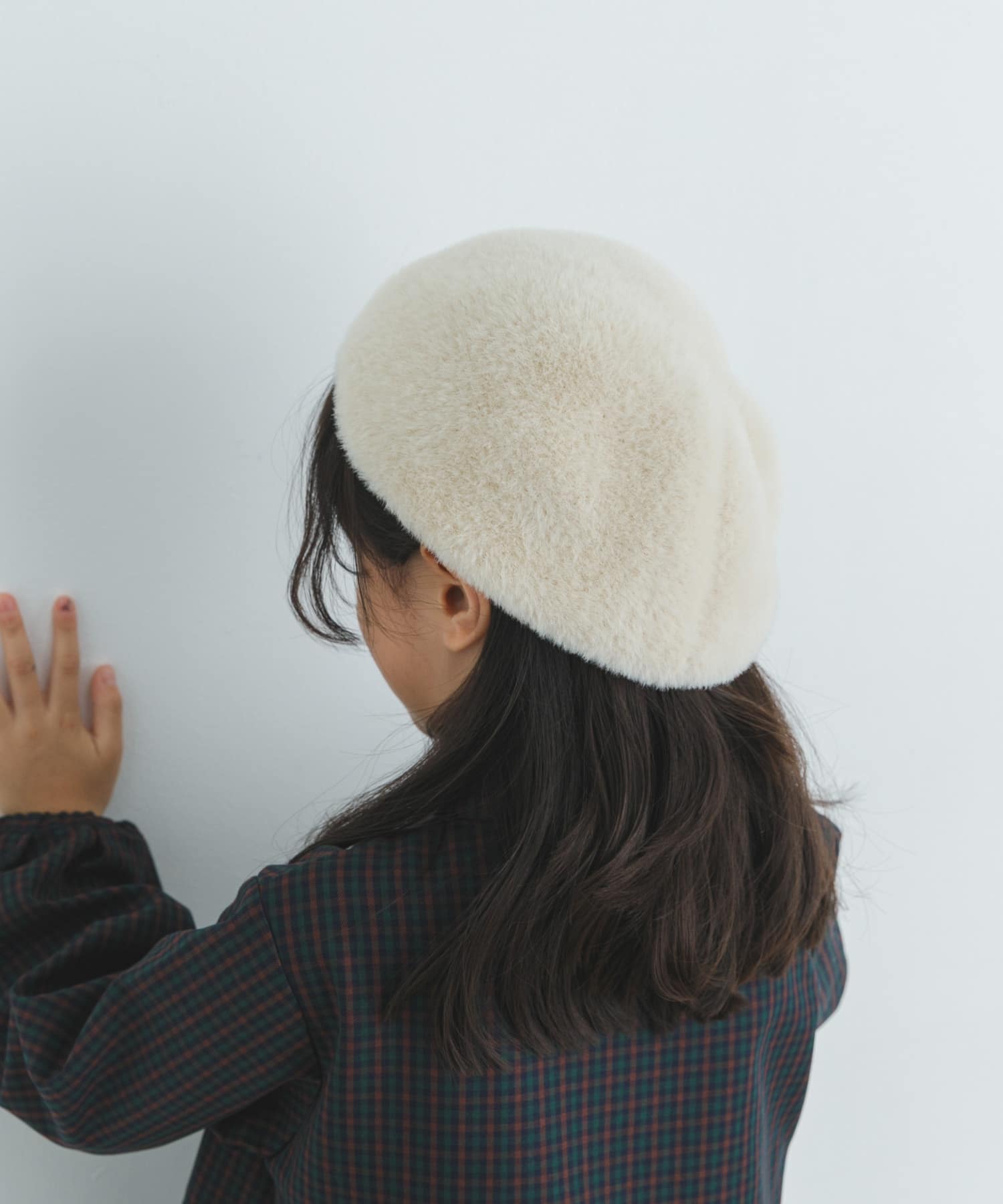 ショートファーベレー帽(KIDS) IVORY one