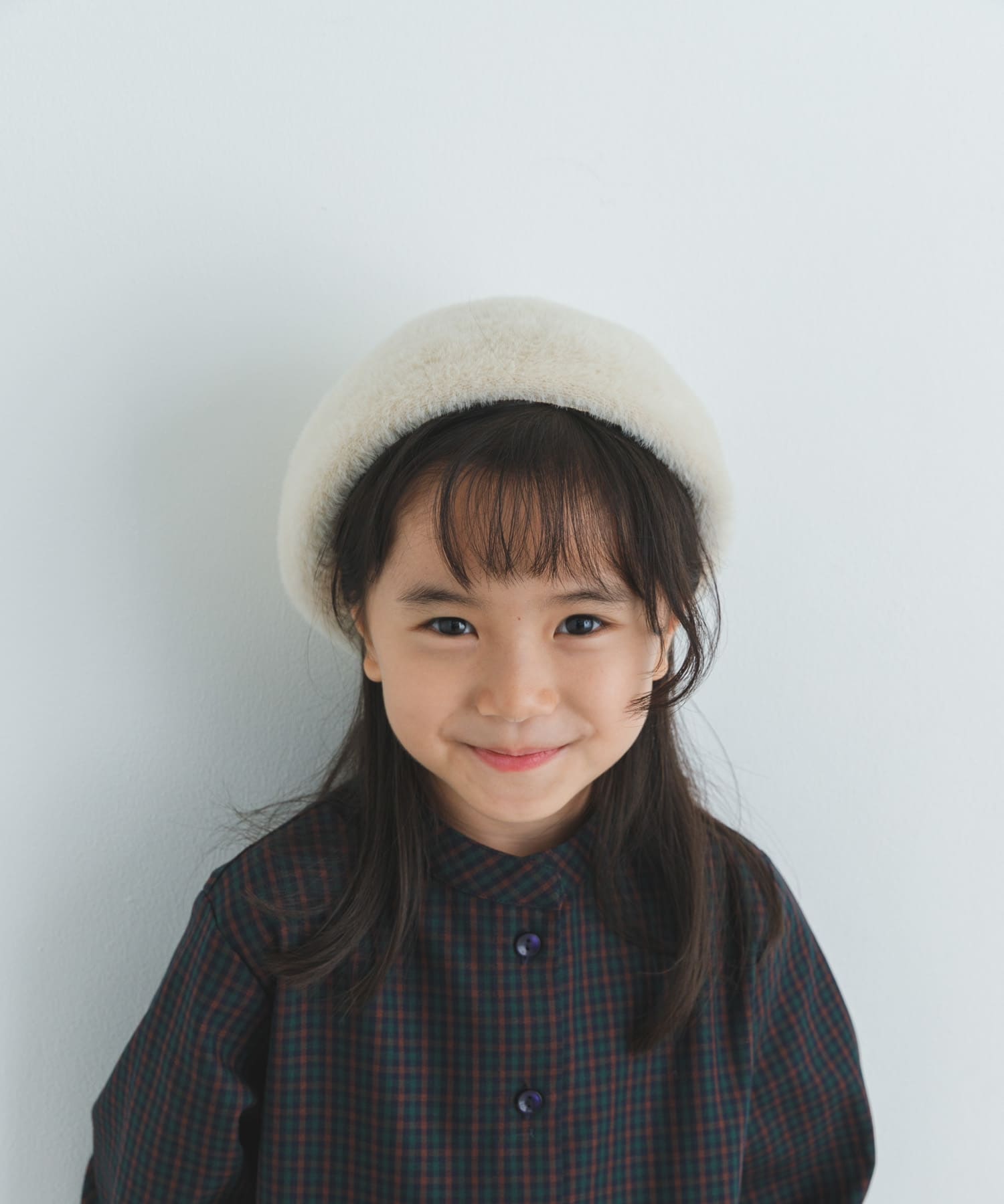 ショートファーベレー帽(KIDS) IVORY one