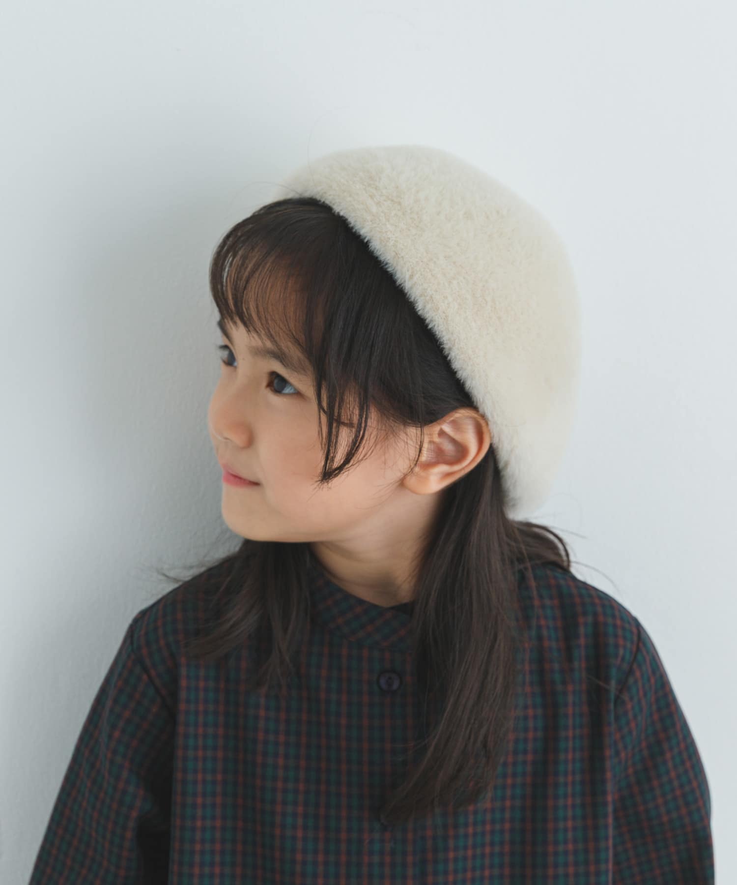 ショートファーベレー帽(KIDS) IVORY one