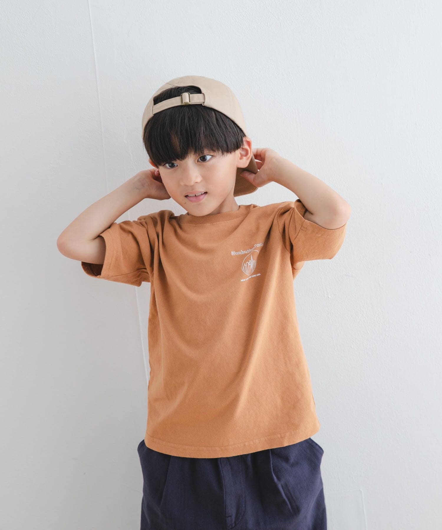 ロゴ刺繍キャップ(KIDS) BEIGE one