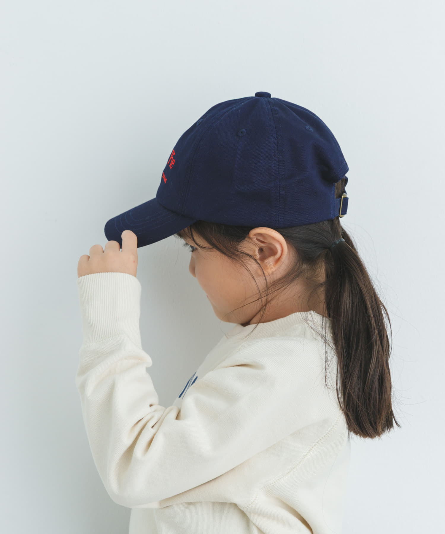 ロゴ刺繍キャップ(KIDS) NAVY one