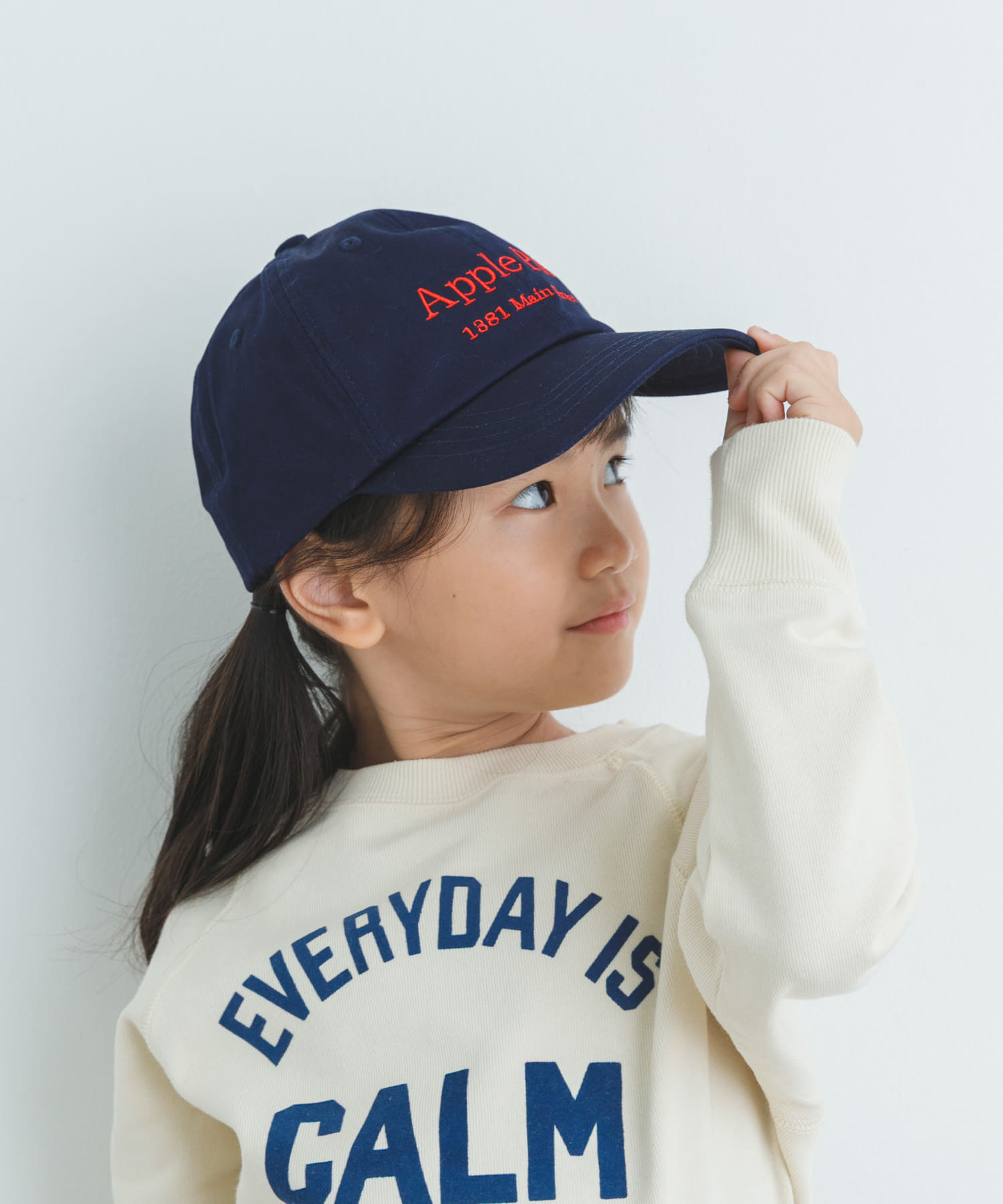 ロゴ刺繍キャップ(KIDS) NAVY one