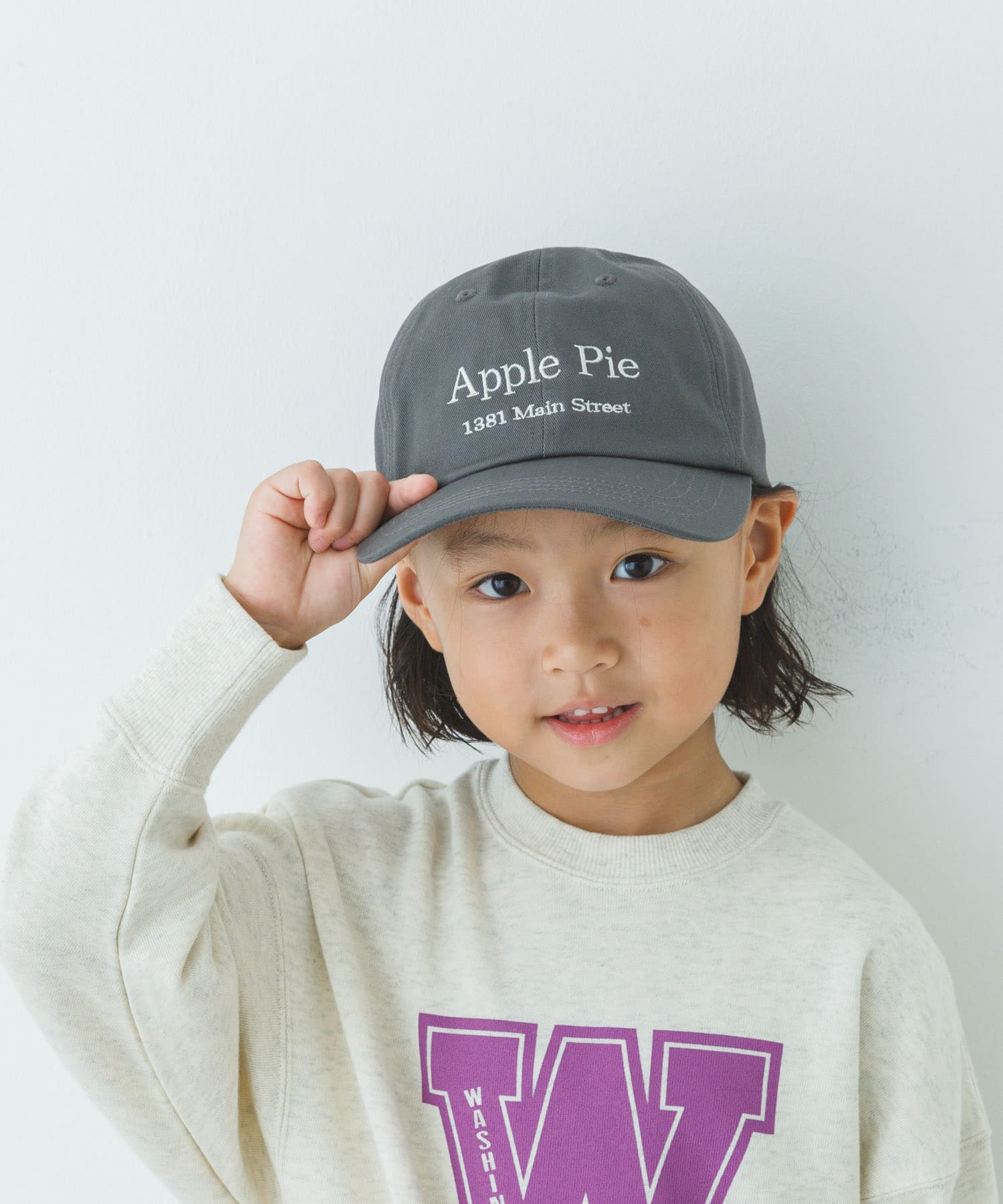 ロゴ刺繍キャップ(KIDS) GRAY one