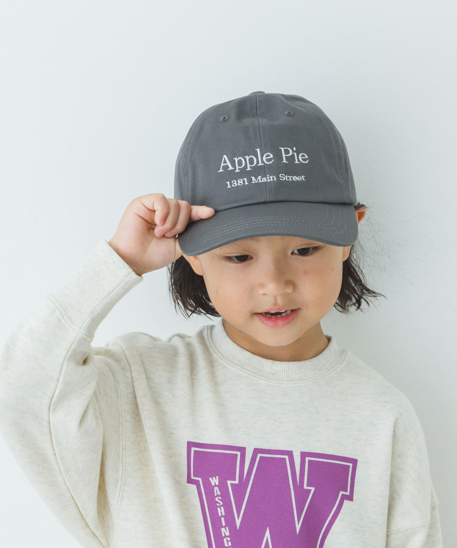 ロゴ刺繍キャップ(KIDS) GRAY one