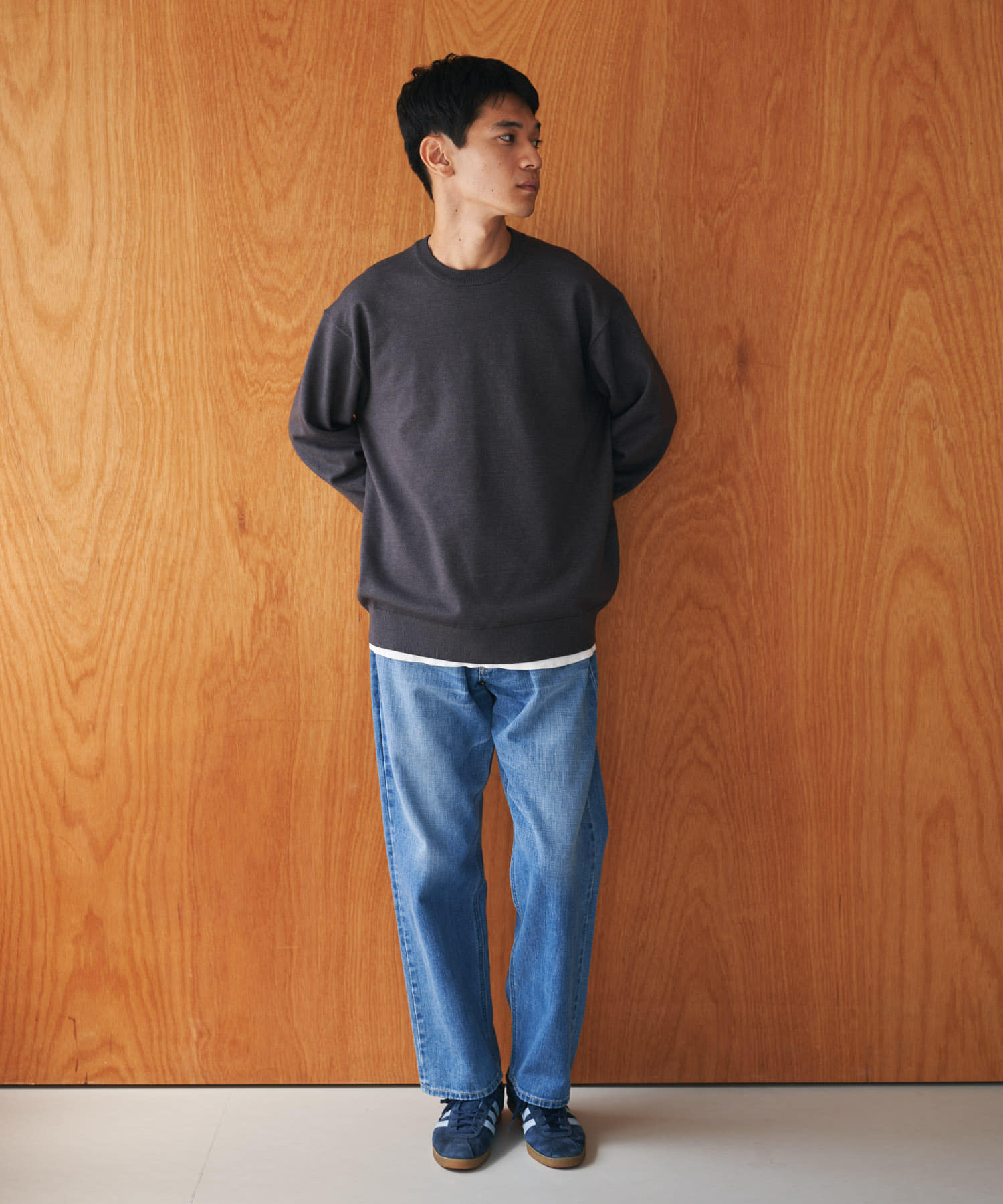 『仁村紗和さん着用』『UR TECH 200日ニット』クルーネック CHARCOAL M