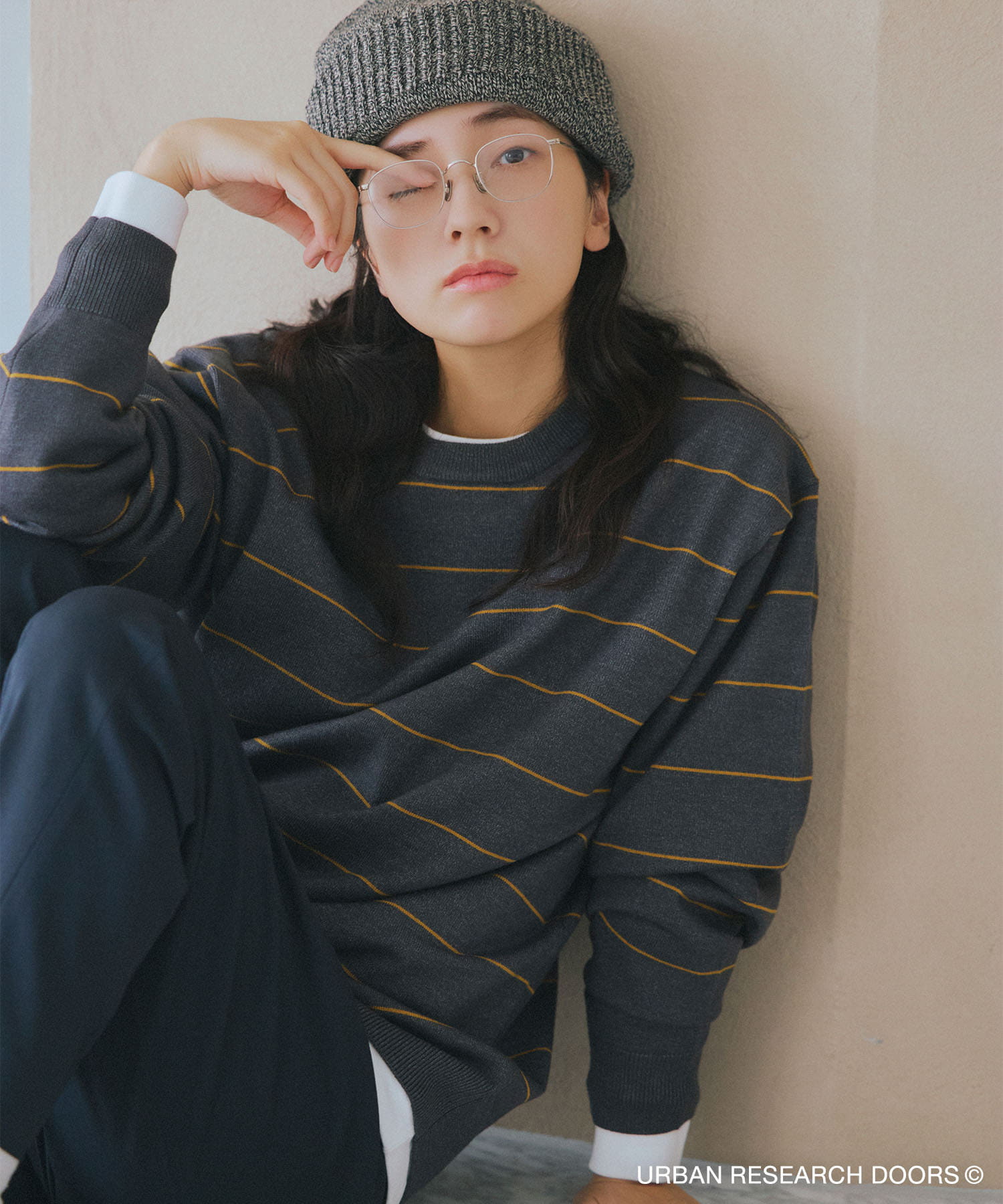 『仁村紗和さん着用』『UR TECH 200日ニット』クルーネック CHA×YEL.K M