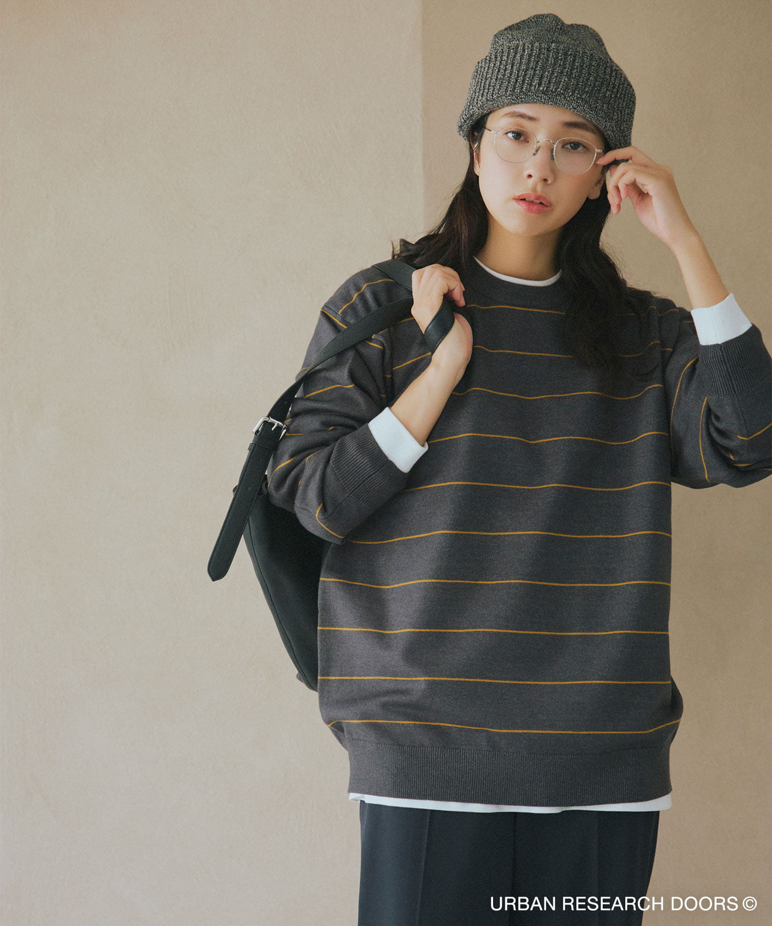 『仁村紗和さん着用』『UR TECH 200日ニット』クルーネック CHA×YEL.K M