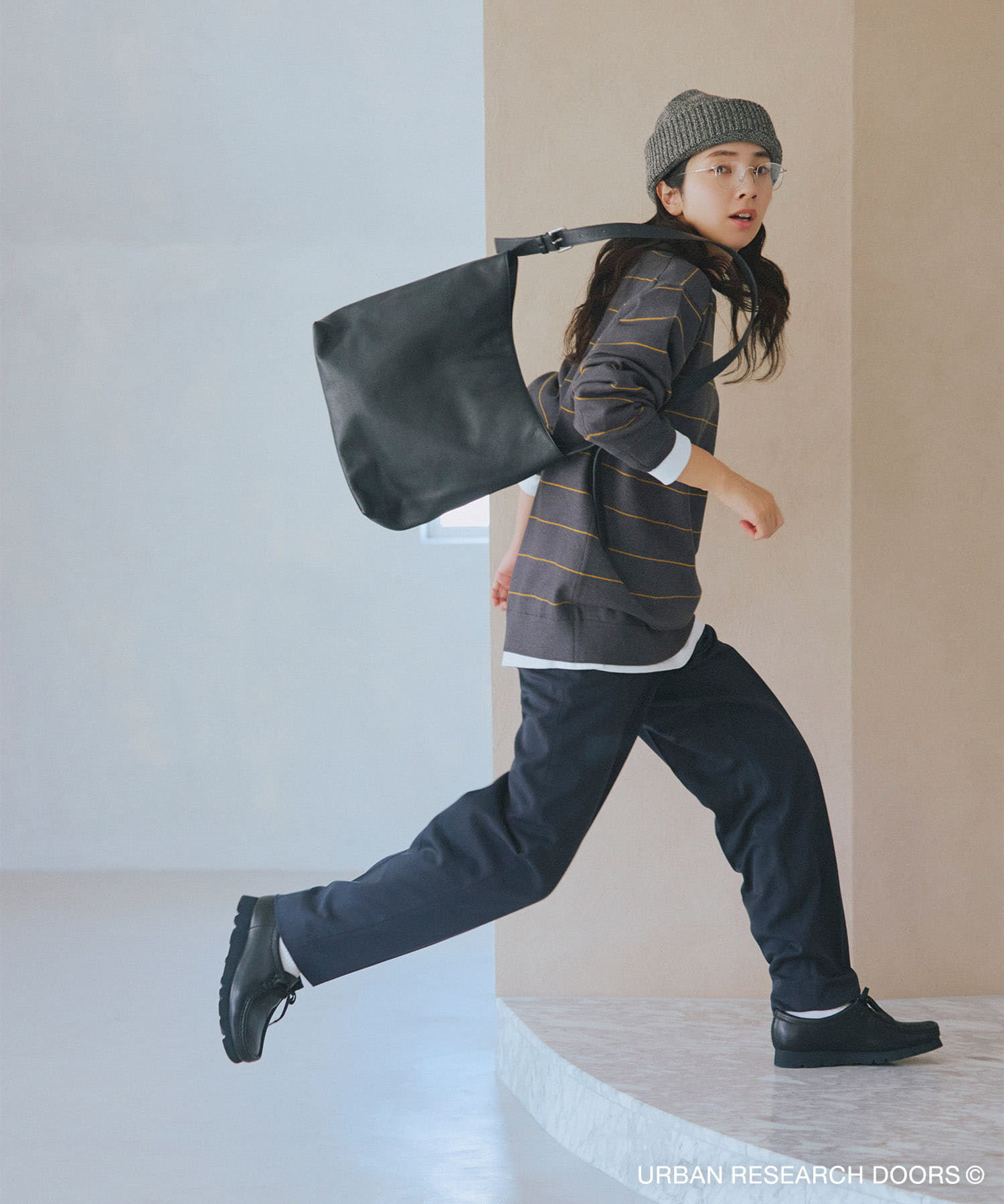 『仁村紗和さん着用』『UR TECH 200日ニット』クルーネック CHA×YEL.K M