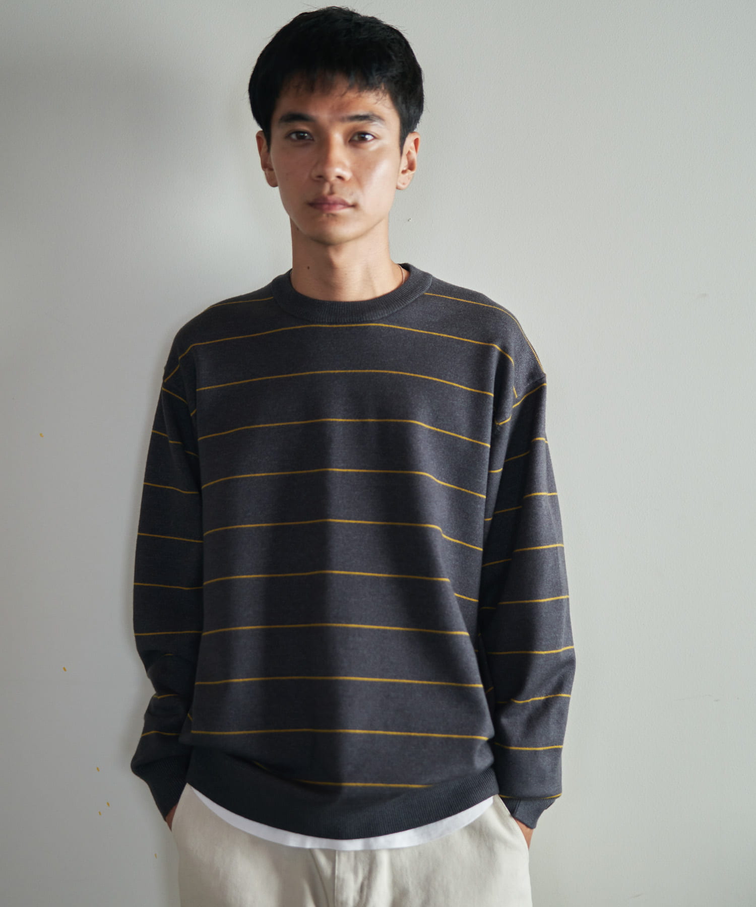 『仁村紗和さん着用』『UR TECH 200日ニット』クルーネック CHA×YEL.K M