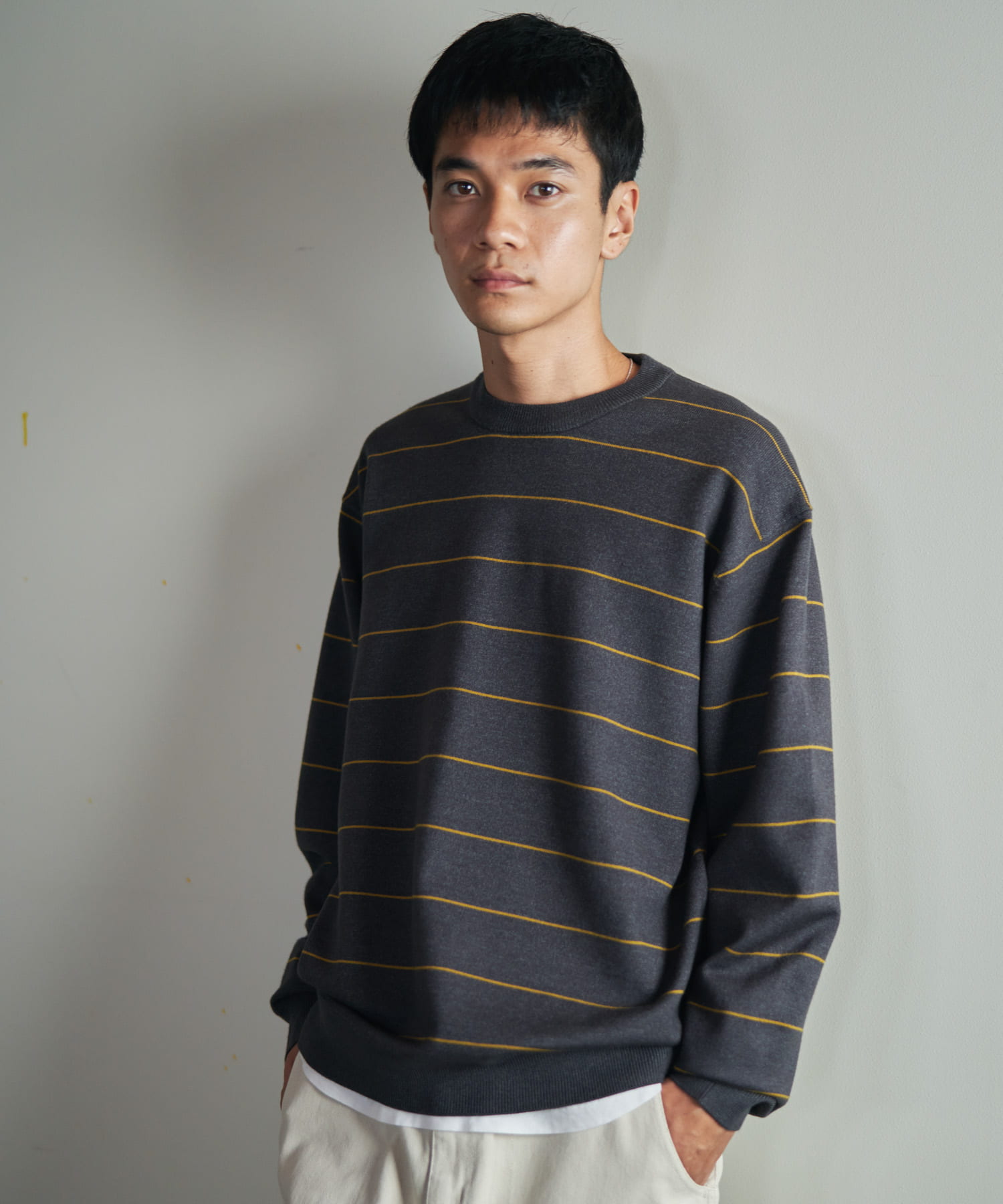 『仁村紗和さん着用』『UR TECH 200日ニット』クルーネック CHA×YEL.K M