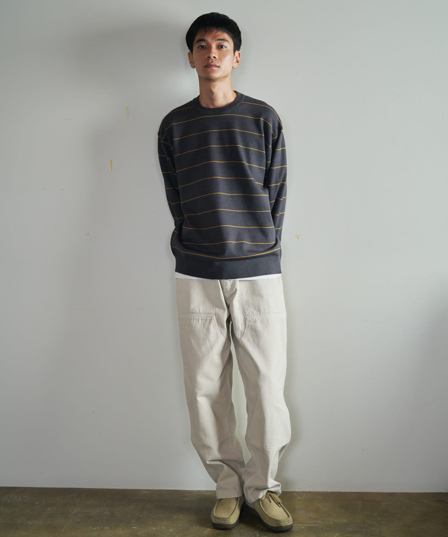 『仁村紗和さん着用』『UR TECH 200日ニット』クルーネック CHA×YEL.K L