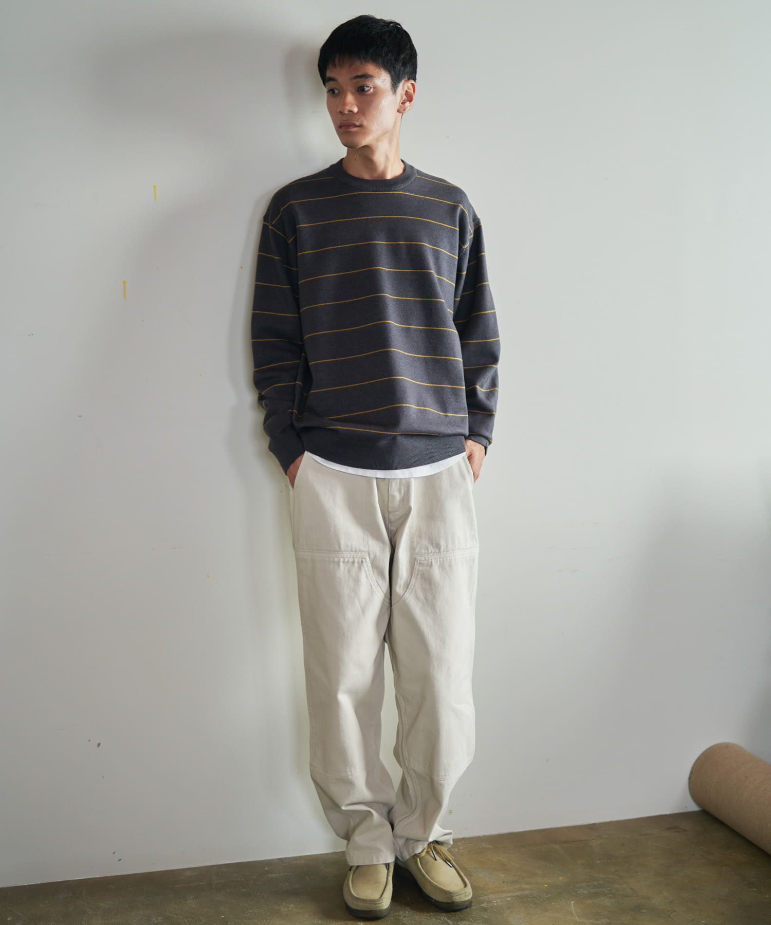 『仁村紗和さん着用』『UR TECH 200日ニット』クルーネック CHA×YEL.K L
