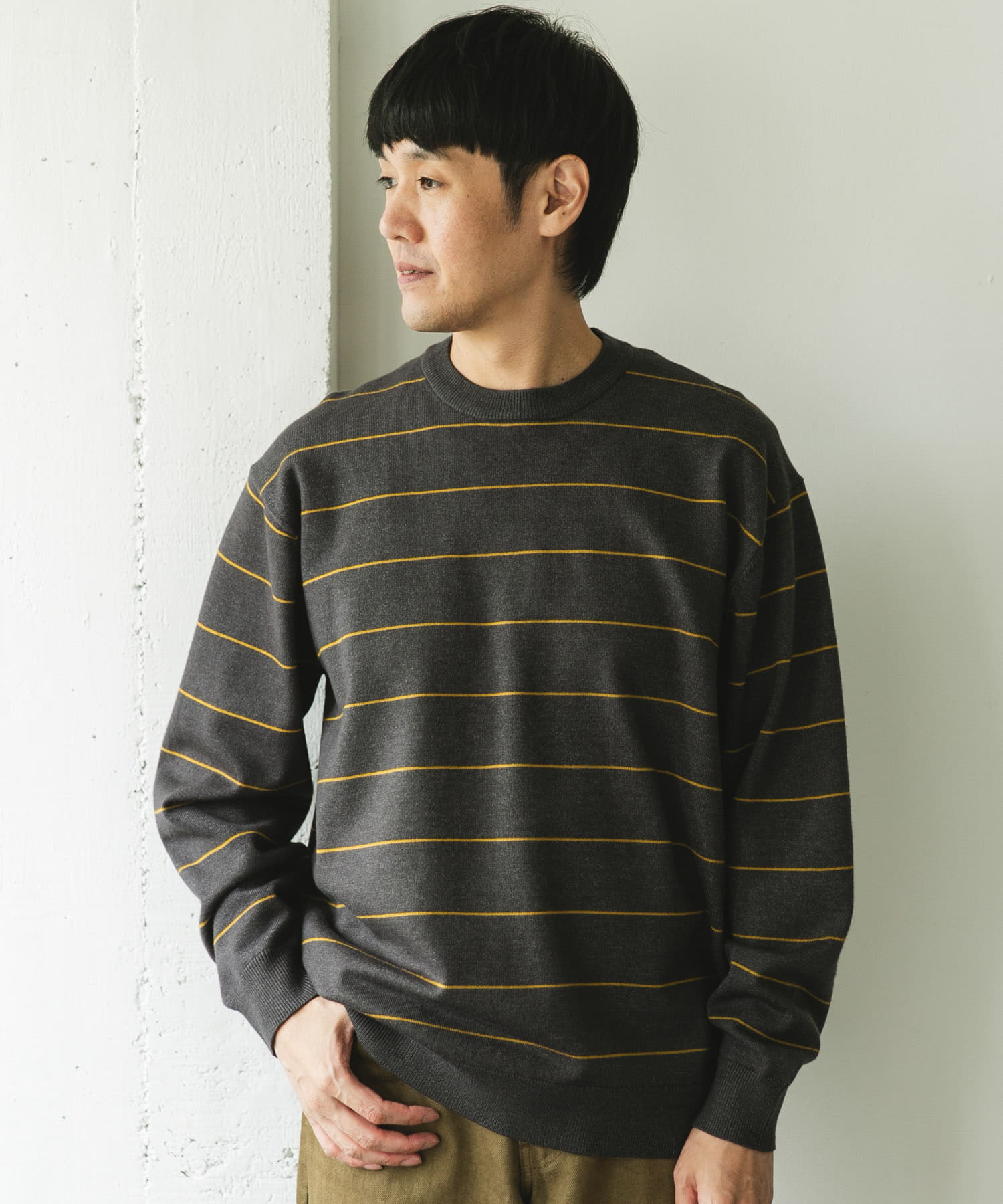 『仁村紗和さん着用』『UR TECH 200日ニット』クルーネック CHA×YEL.K L