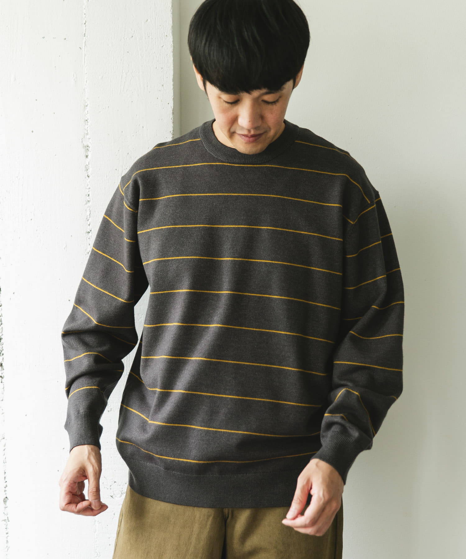 『仁村紗和さん着用』『UR TECH 200日ニット』クルーネック CHA×YEL.K L